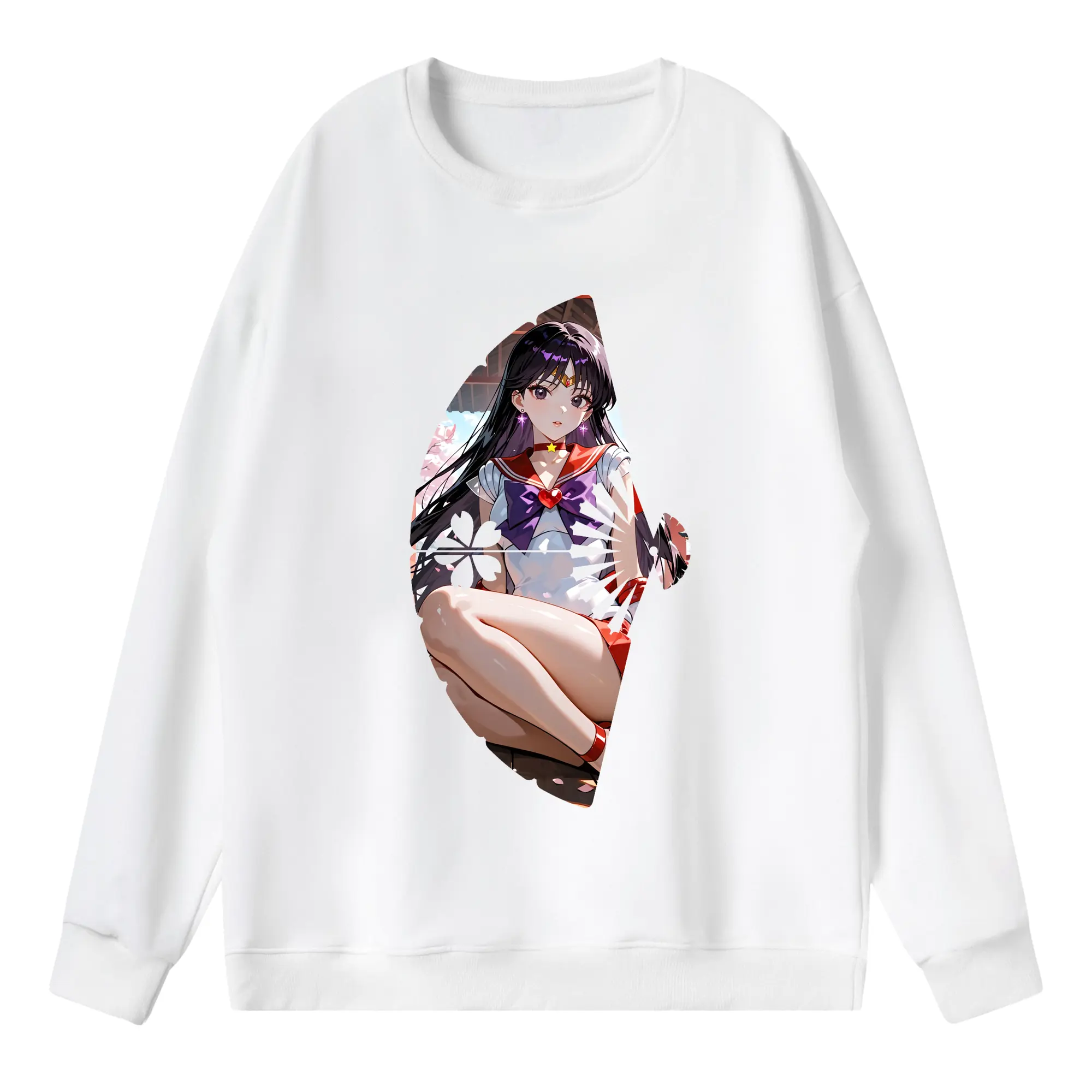 美少女戦士セーラームーン グッズ 火野 レイ - 薄手 クルーネック スウェット 裏毛260g · ポリエステル 春秋向け カジュアル 男女兼用 · トレーナー デイリー スポーツ 散歩に最適