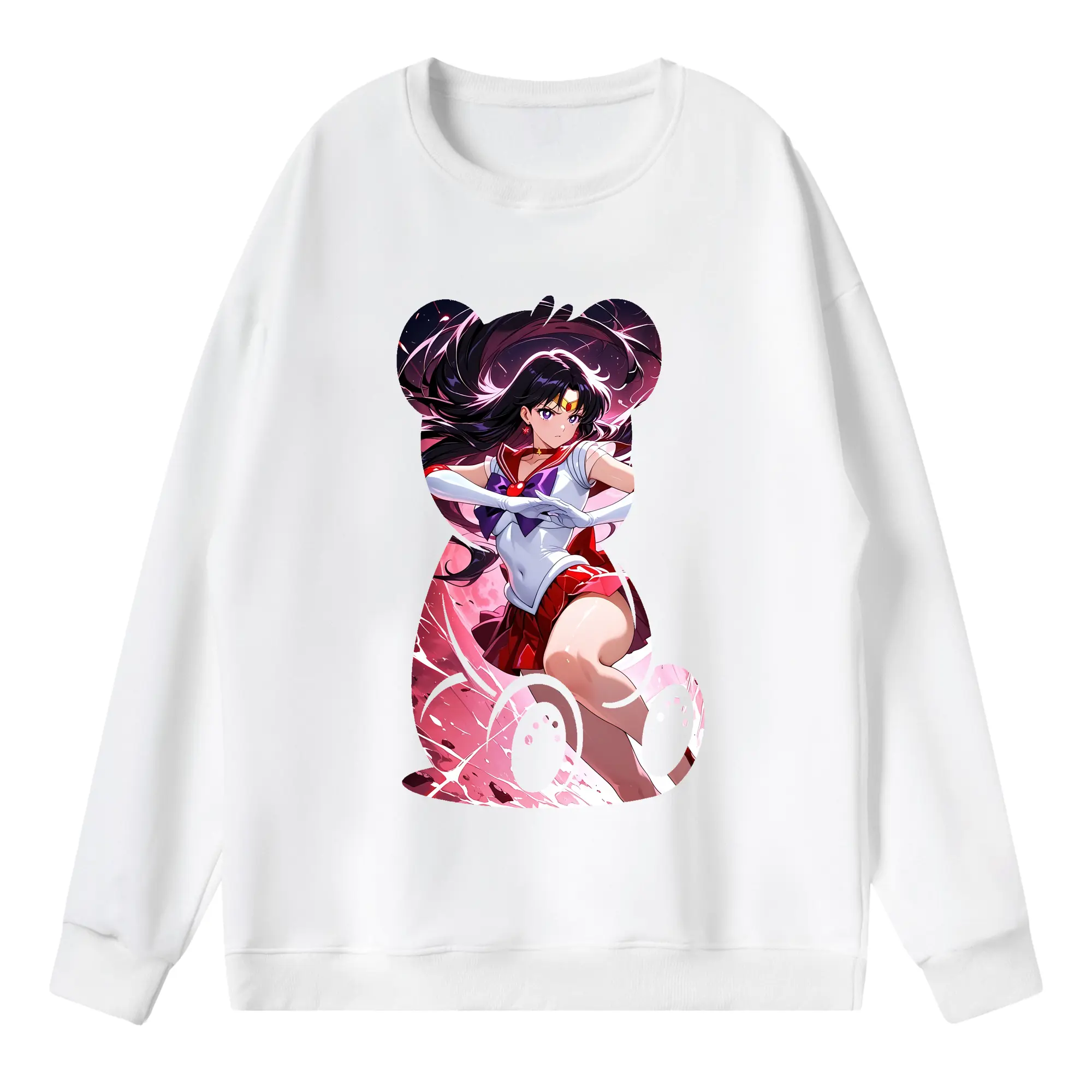 美少女戦士セーラームーン グッズ 火野 レイ - 薄手 クルーネック スウェット 裏毛260g · ポリエステル 春秋向け カジュアル 男女兼用 · トレーナー デイリー スポーツ 散歩に最適