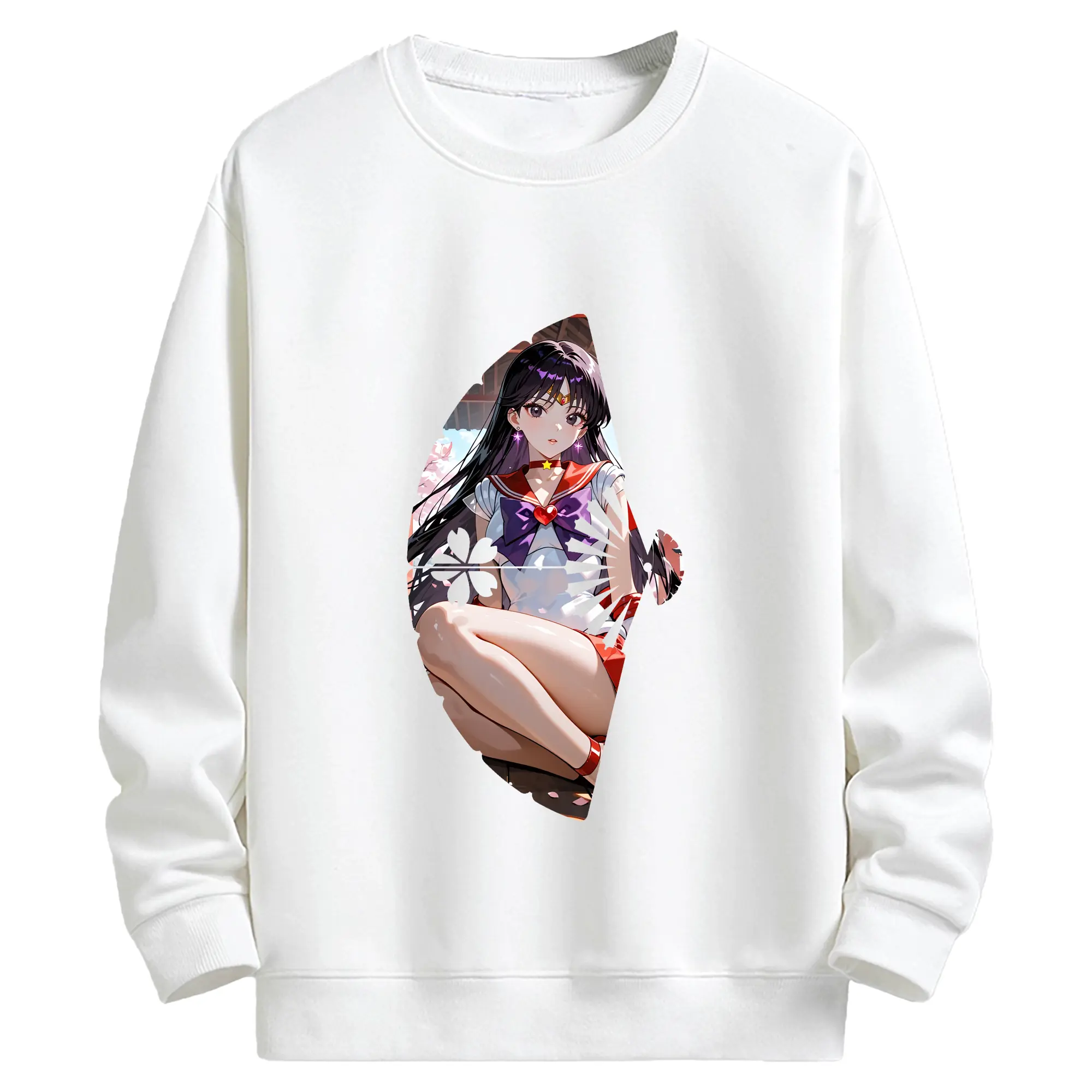 美少女戦士セーラームーン グッズ 火野 レイ - キッズ クルーネックスウェットシャツ ・ フロントプリント ・ 綿80％ ポリエステル20％ ・ 快適 通学 スポーツ 日常使い お散歩用