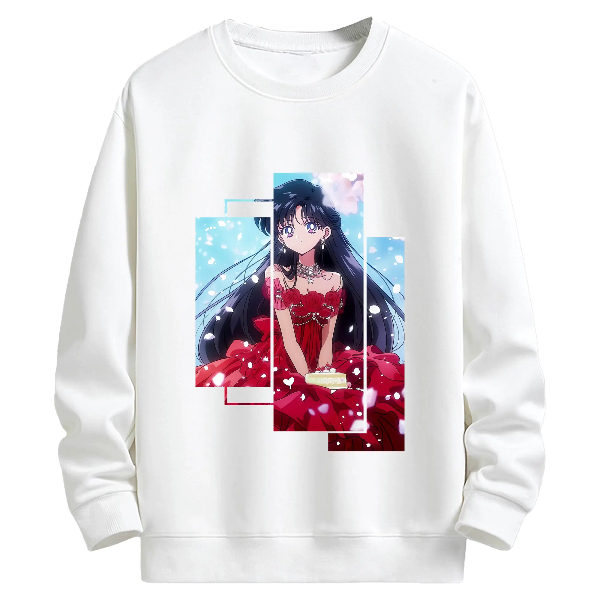 美少女戦士セーラームーン グッズ 火野 レイ - キッズ クルーネックスウェットシャツ ・ フロントプリント ・ 綿80％ ポリエステル20％ ・ 快適 通学 スポーツ 日常使い お散歩用