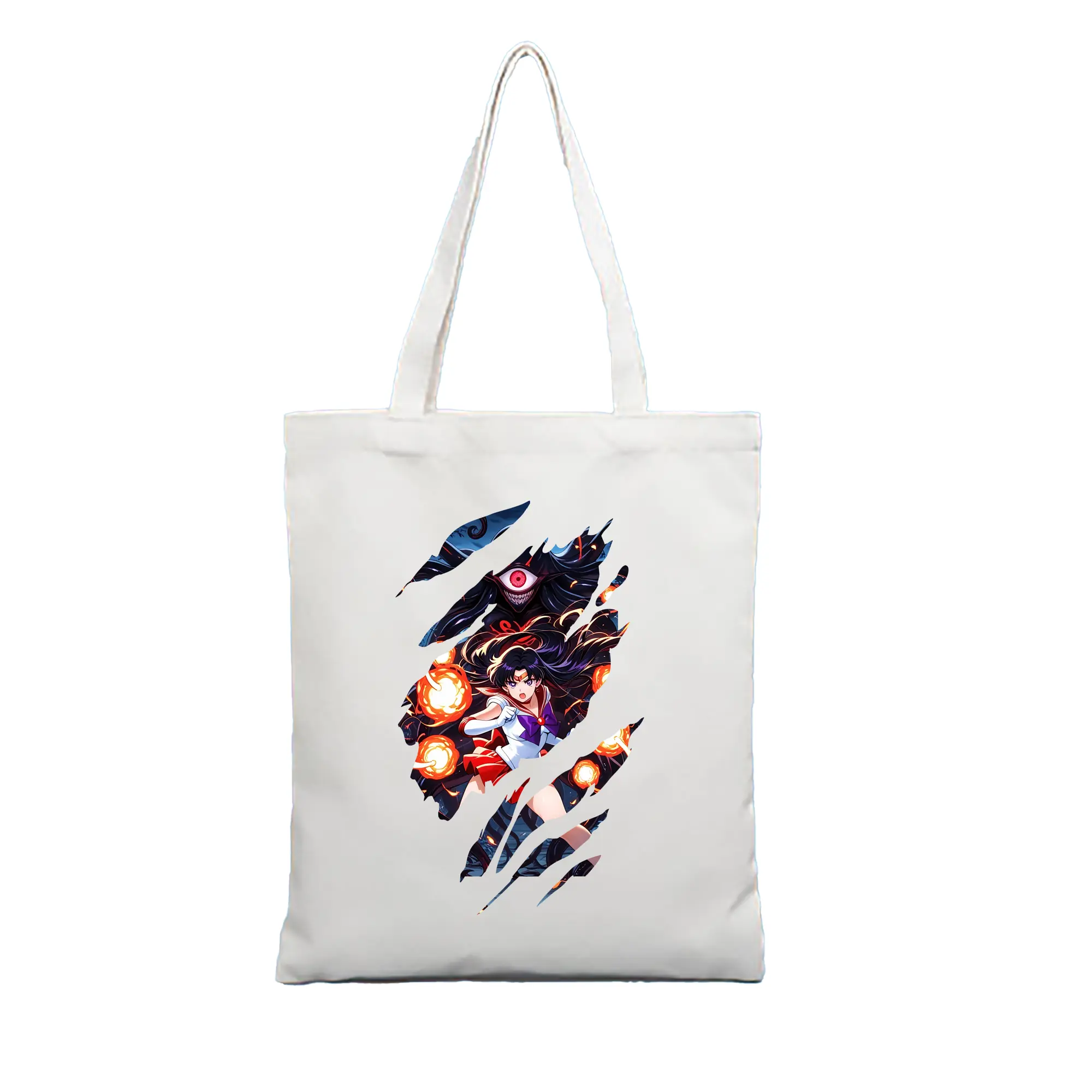 美少女戦士セーラームーン グッズ 火野 レイ - 縦型キャンバス手提げバッグ（トートバッグ） ・ キャンバス素材 ・ ショッピング用 ・ 軽量 丈夫 お手入れ簡単