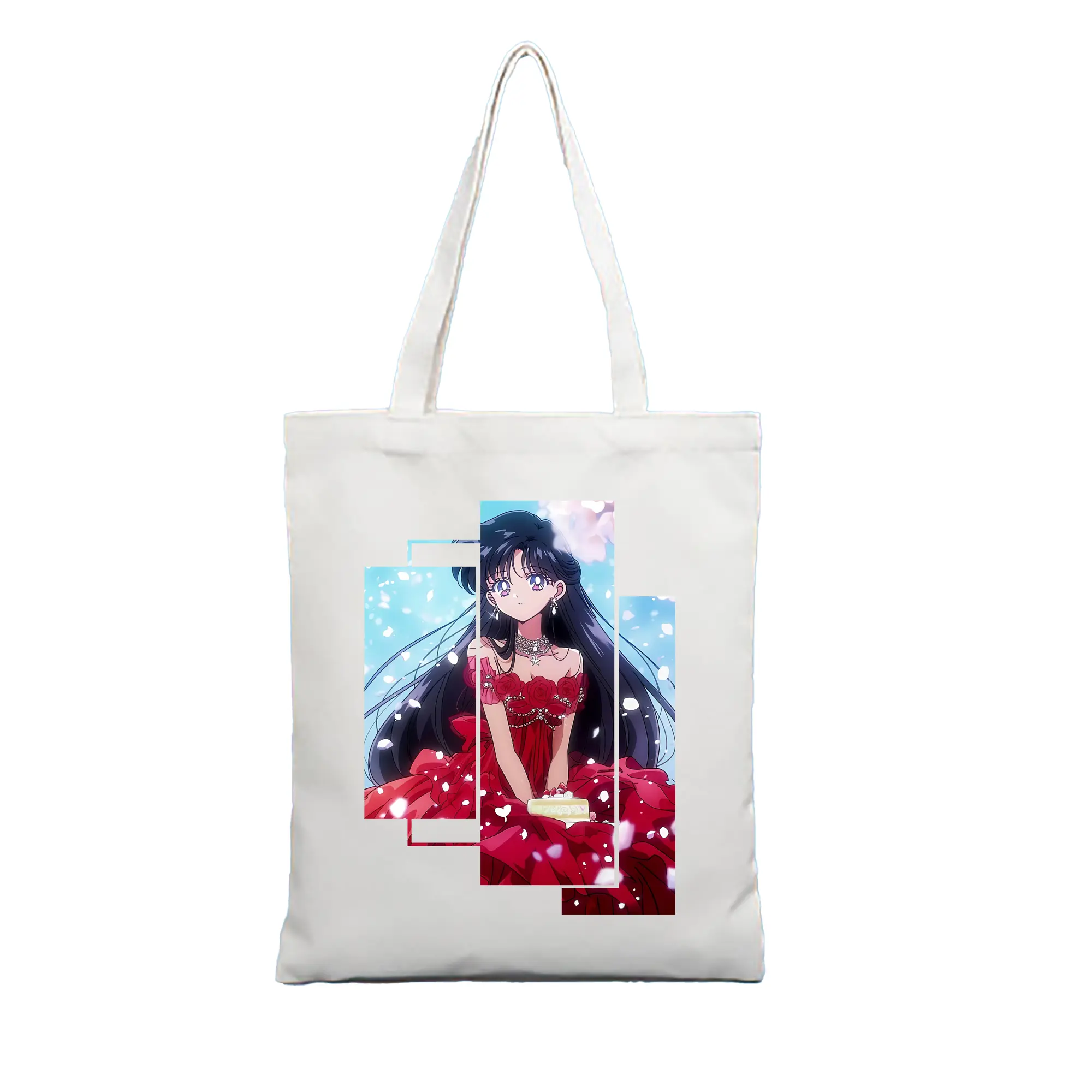 美少女戦士セーラームーン グッズ 火野 レイ - 縦型キャンバス手提げバッグ（トートバッグ） ・ キャンバス素材 ・ ショッピング用 ・ 軽量 丈夫 お手入れ簡単