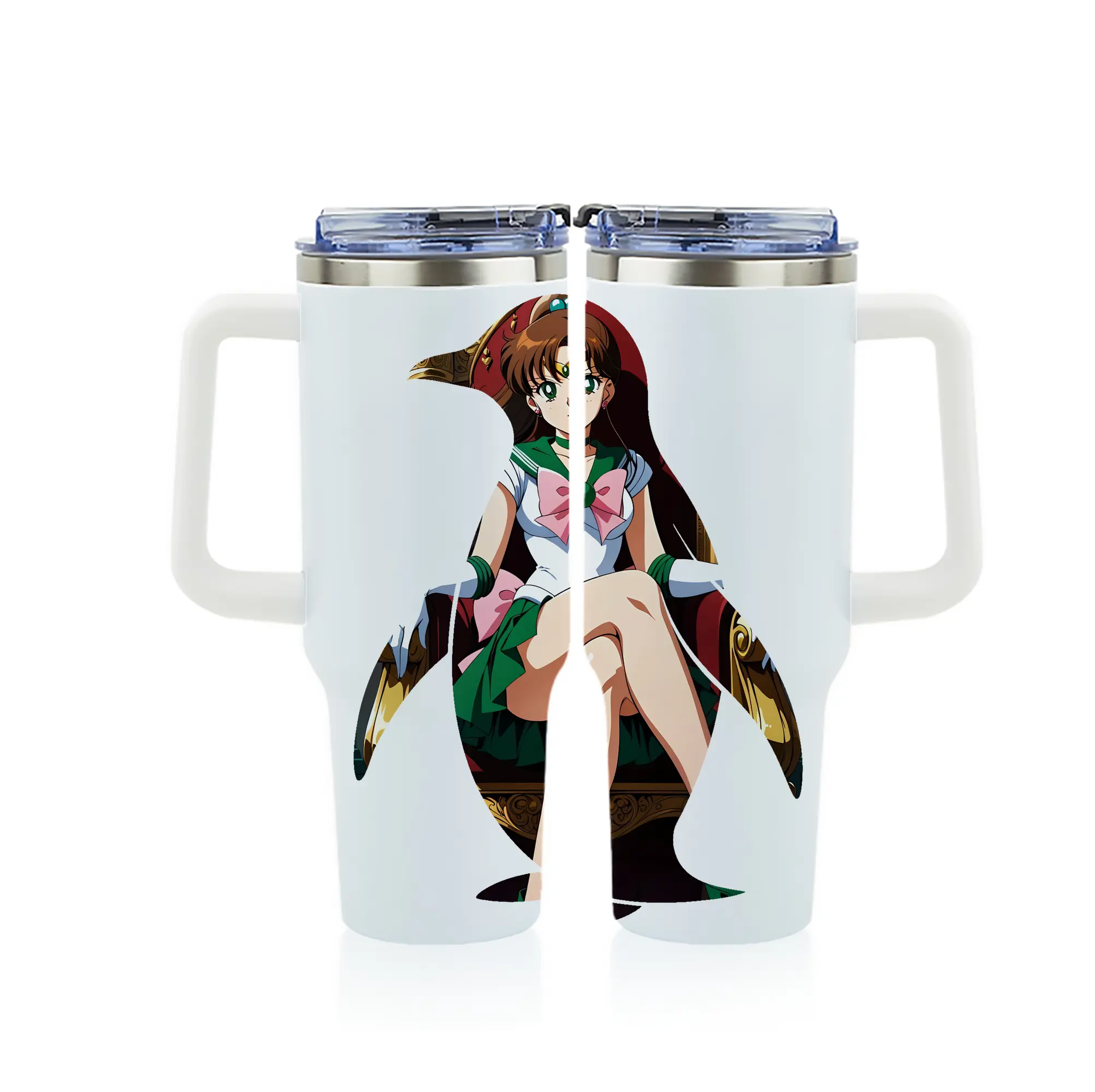 美少女戦士セーラームーン グッズ 木野 まこと - 1200mL フルプリント車用タンブラー ・ 304ステンレス 内側 ・ 201ステンレス 外側 ・ 保温 保冷 ・ 通勤 ドライブ アウトドア用