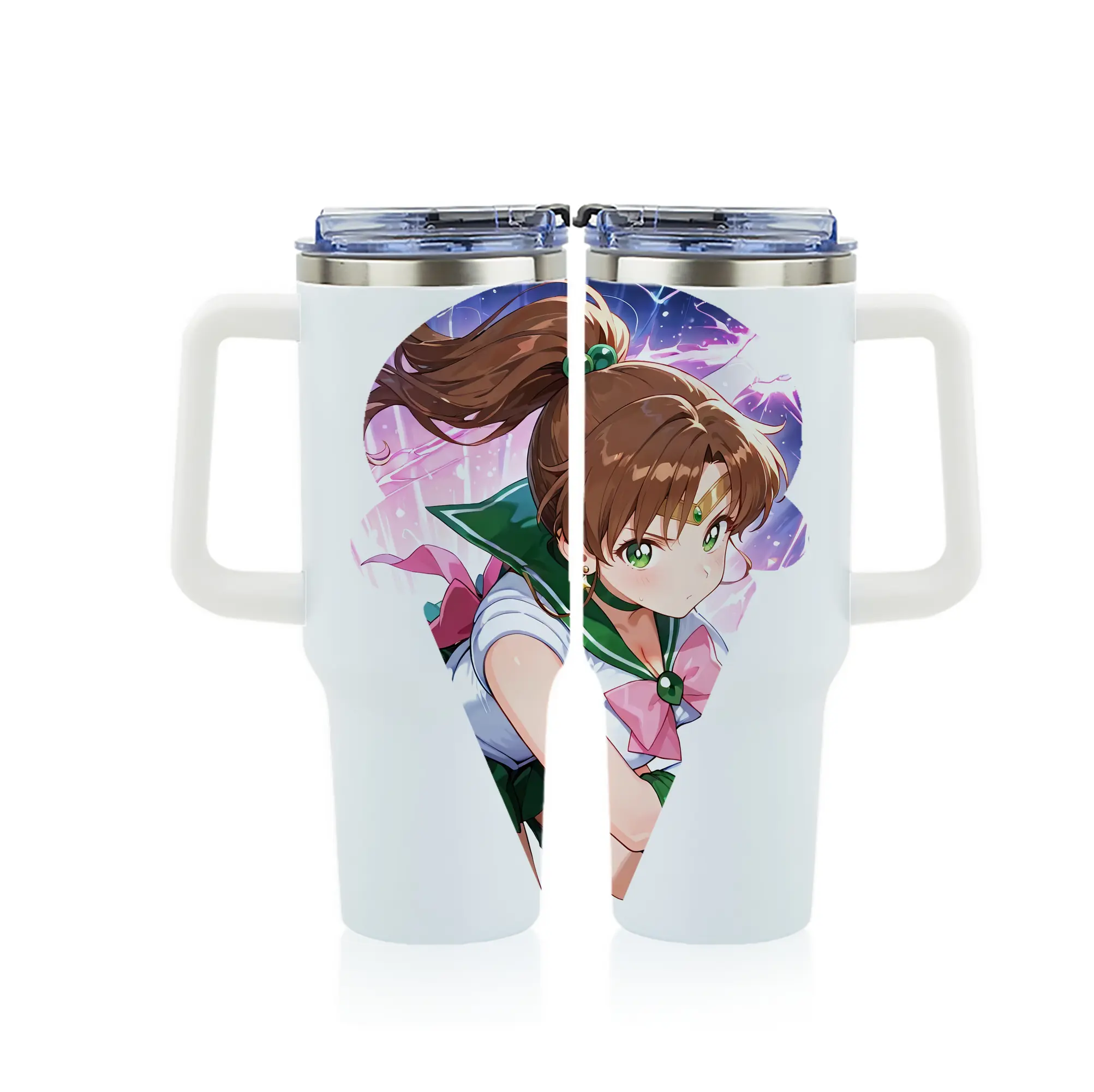 美少女戦士セーラームーン グッズ 木野 まこと - 1200mL フルプリント車用タンブラー ・ 304ステンレス 内側 ・ 201ステンレス 外側 ・ 保温 保冷 ・ 通勤 ドライブ アウトドア用