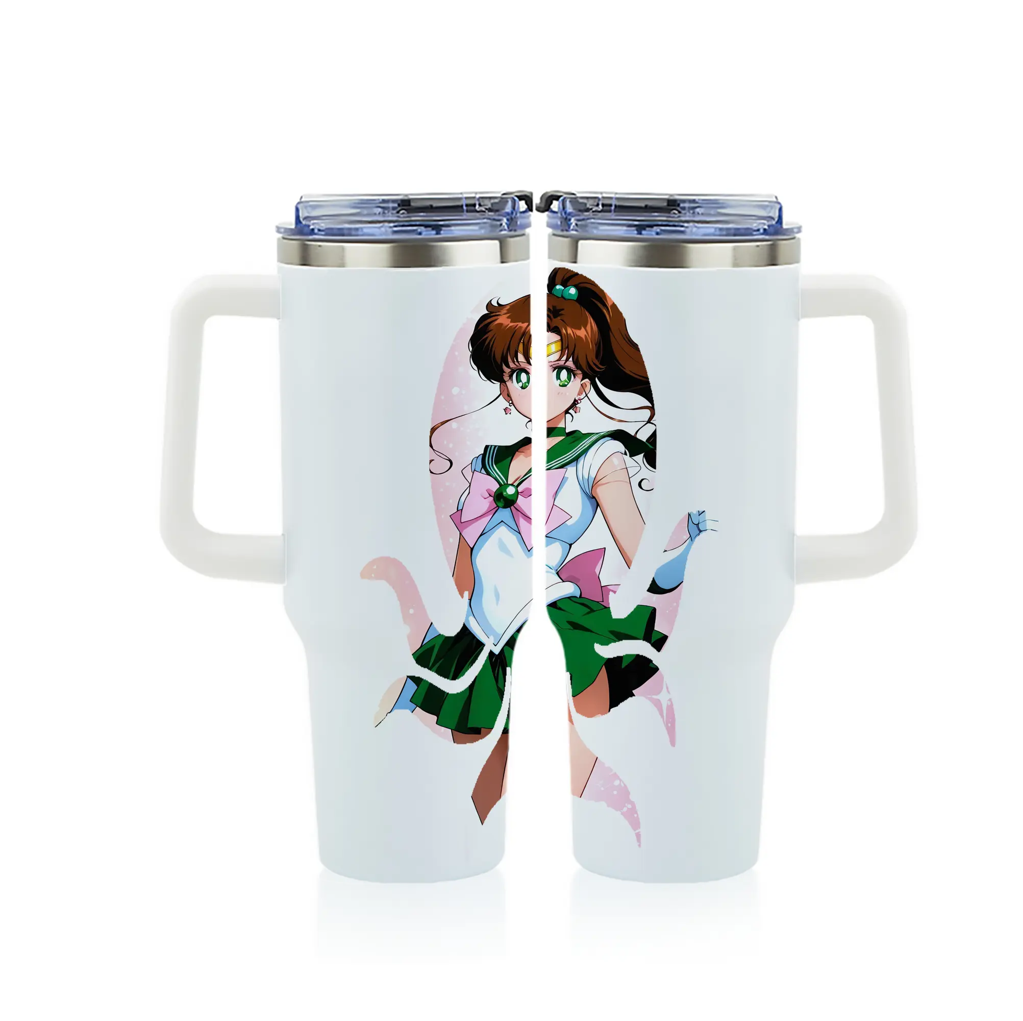 美少女戦士セーラームーン グッズ 木野 まこと - 1200mL フルプリント車用タンブラー ・ 304ステンレス 内側 ・ 201ステンレス 外側 ・ 保温 保冷 ・ 通勤 ドライブ アウトドア用