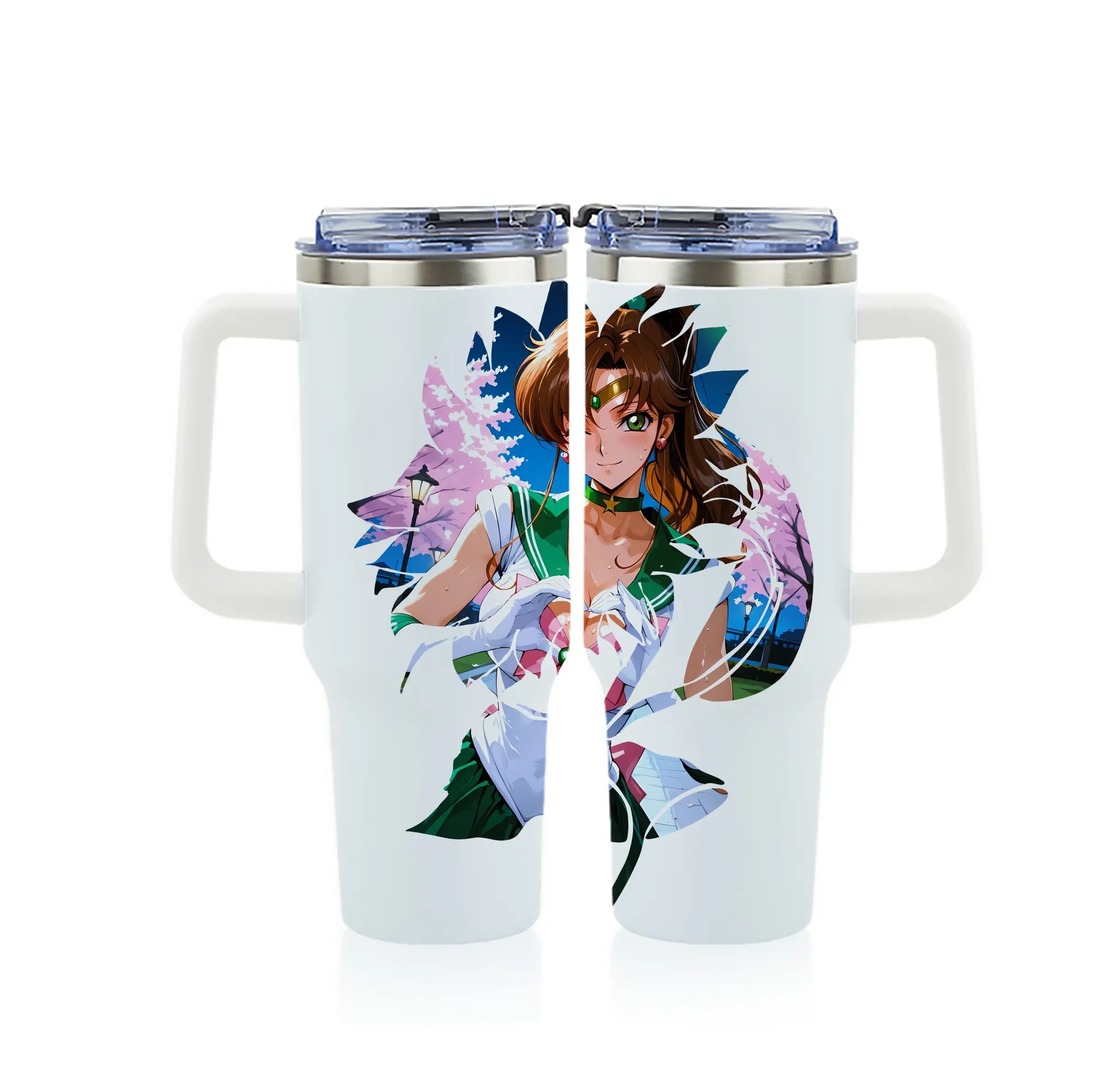 美少女戦士セーラームーン グッズ 木野 まこと - 1200mL フルプリント車用タンブラー ・ 304ステンレス 内側 ・ 201ステンレス 外側 ・ 保温 保冷 ・ 通勤 ドライブ アウトドア用