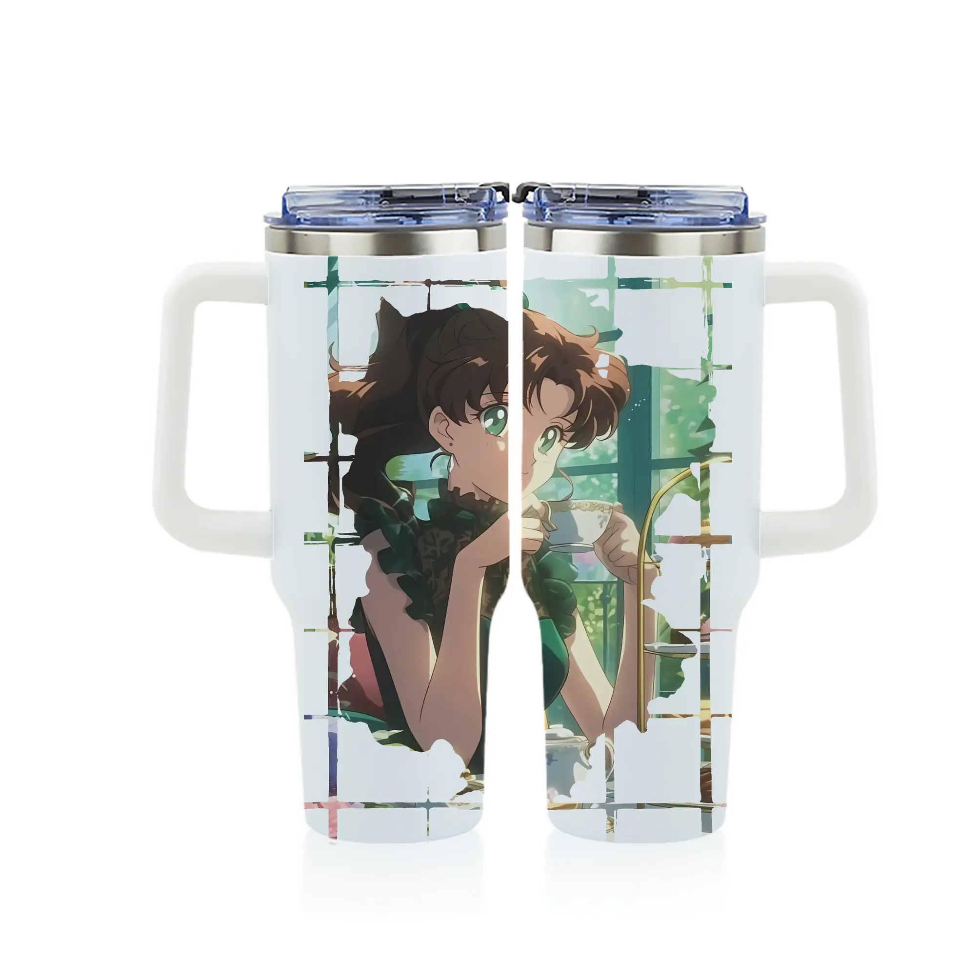 美少女戦士セーラームーン グッズ 木野 まこと - 1200mL フルプリント車用タンブラー ・ 304ステンレス 内側 ・ 201ステンレス 外側 ・ 保温 保冷 ・ 通勤 ドライブ アウトドア用