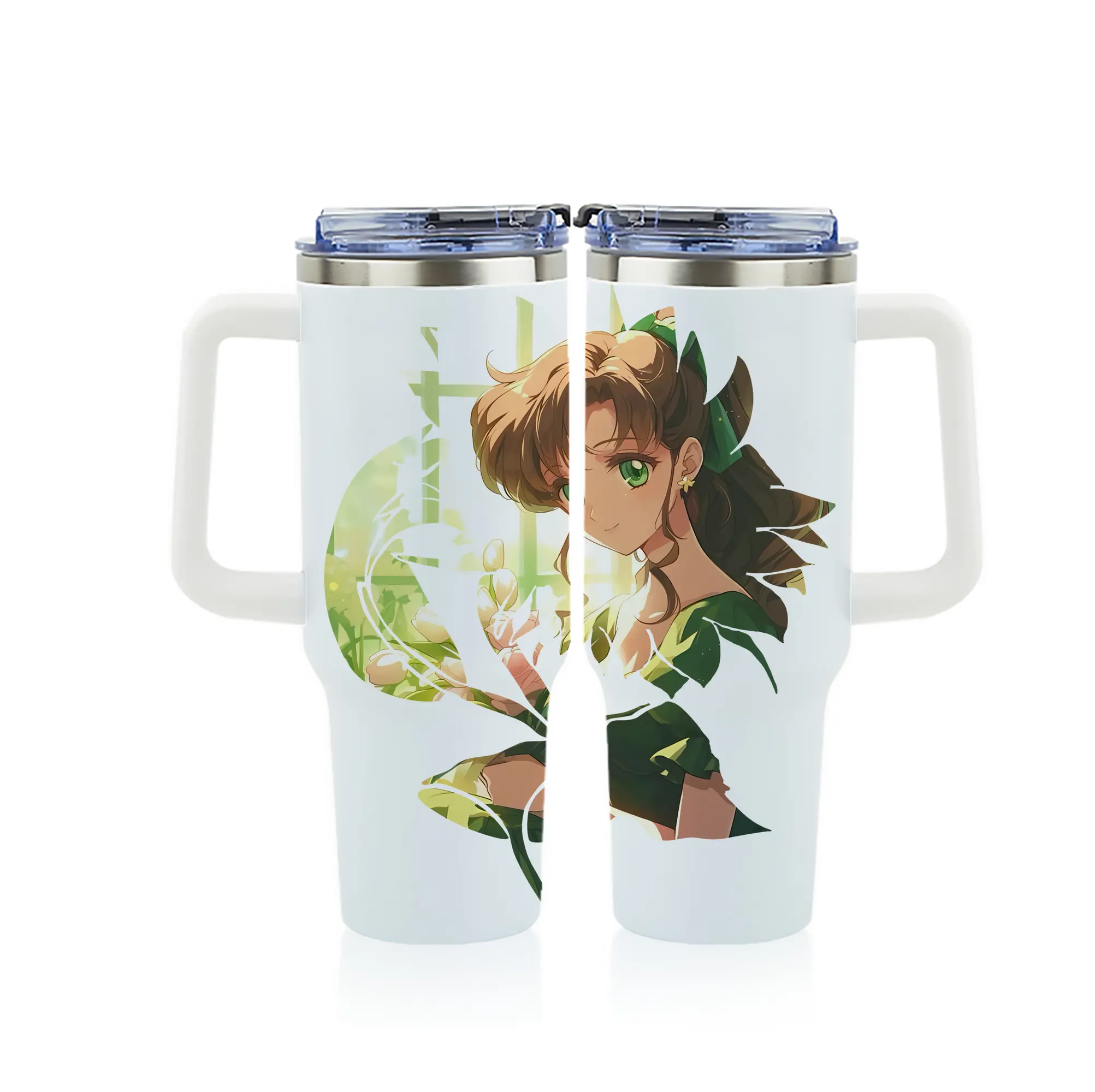 美少女戦士セーラームーン グッズ 木野 まこと - 1200mL フルプリント車用タンブラー ・ 304ステンレス 内側 ・ 201ステンレス 外側 ・ 保温 保冷 ・ 通勤 ドライブ アウトドア用