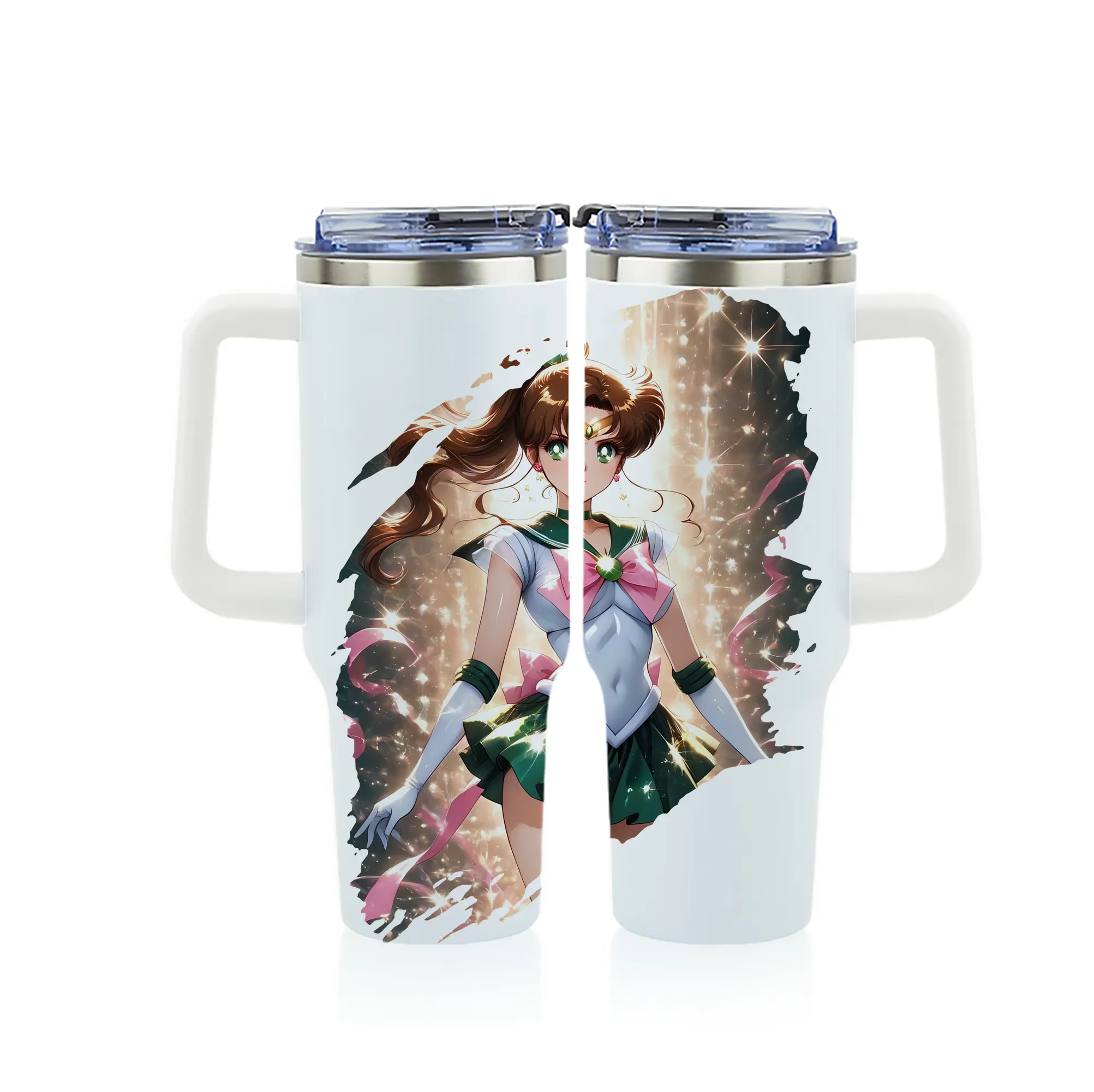 美少女戦士セーラームーン グッズ 木野 まこと - 1200mL フルプリント車用タンブラー ・ 304ステンレス 内側 ・ 201ステンレス 外側 ・ 保温 保冷 ・ 通勤 ドライブ アウトドア用