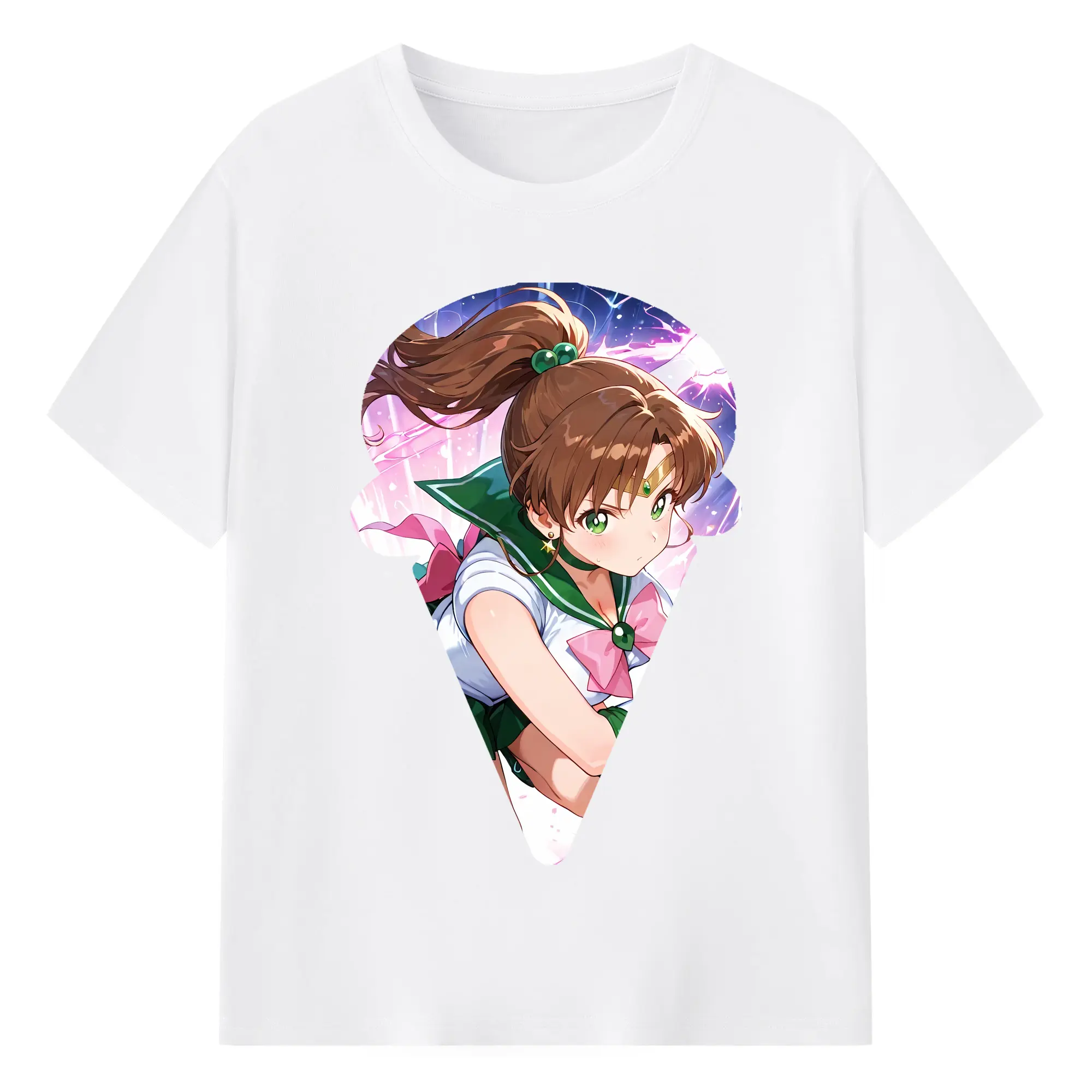 美少女戦士セーラームーン グッズ 木野 まこと - 綿100％ 半袖Tシャツ ・ フロントプリント ・ 快適 通気性 ・ 日常使い 散歩 スポーツ用