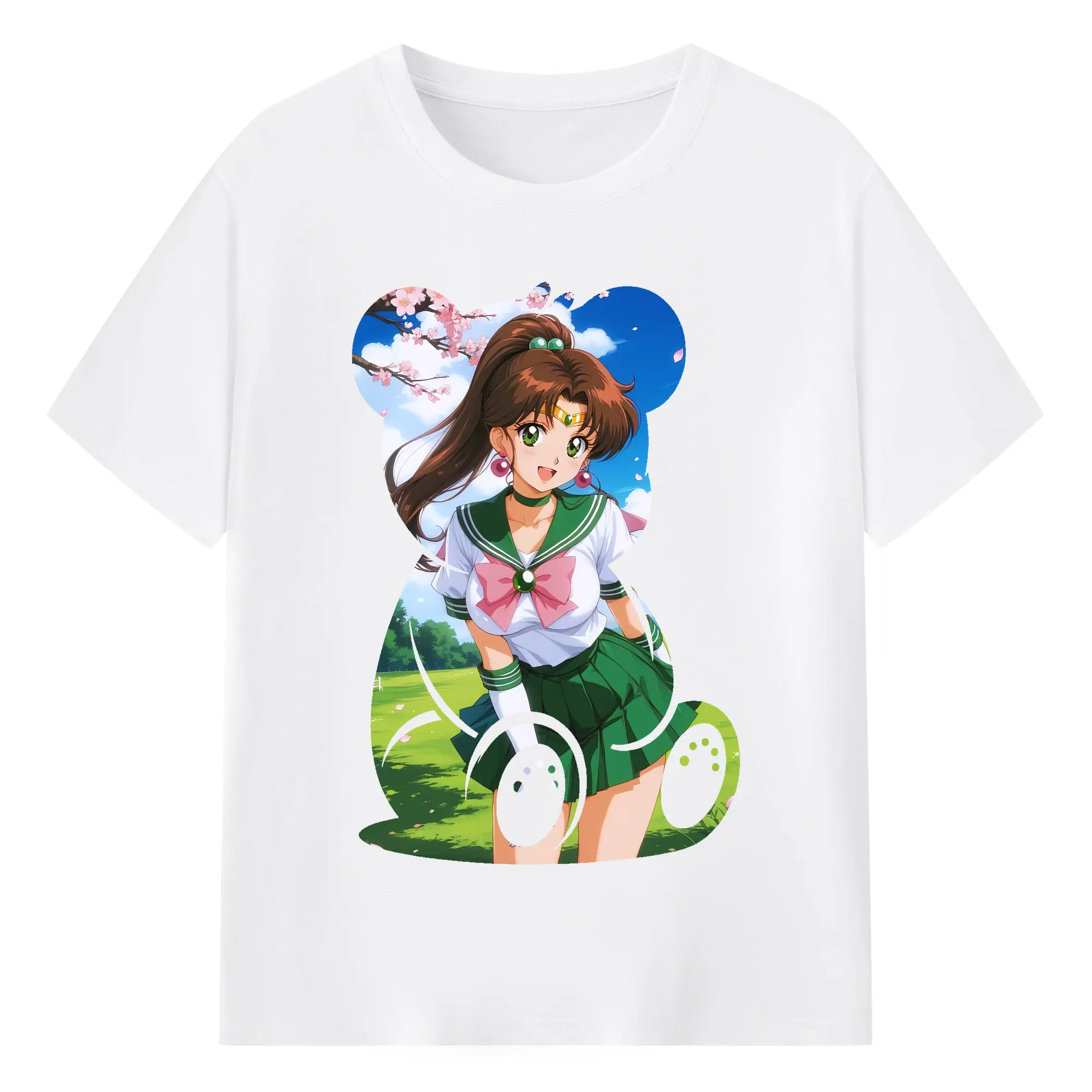 美少女戦士セーラームーン グッズ 木野 まこと - 綿100％ 半袖Tシャツ ・ フロントプリント ・ 快適 通気性 ・ 日常使い 散歩 スポーツ用