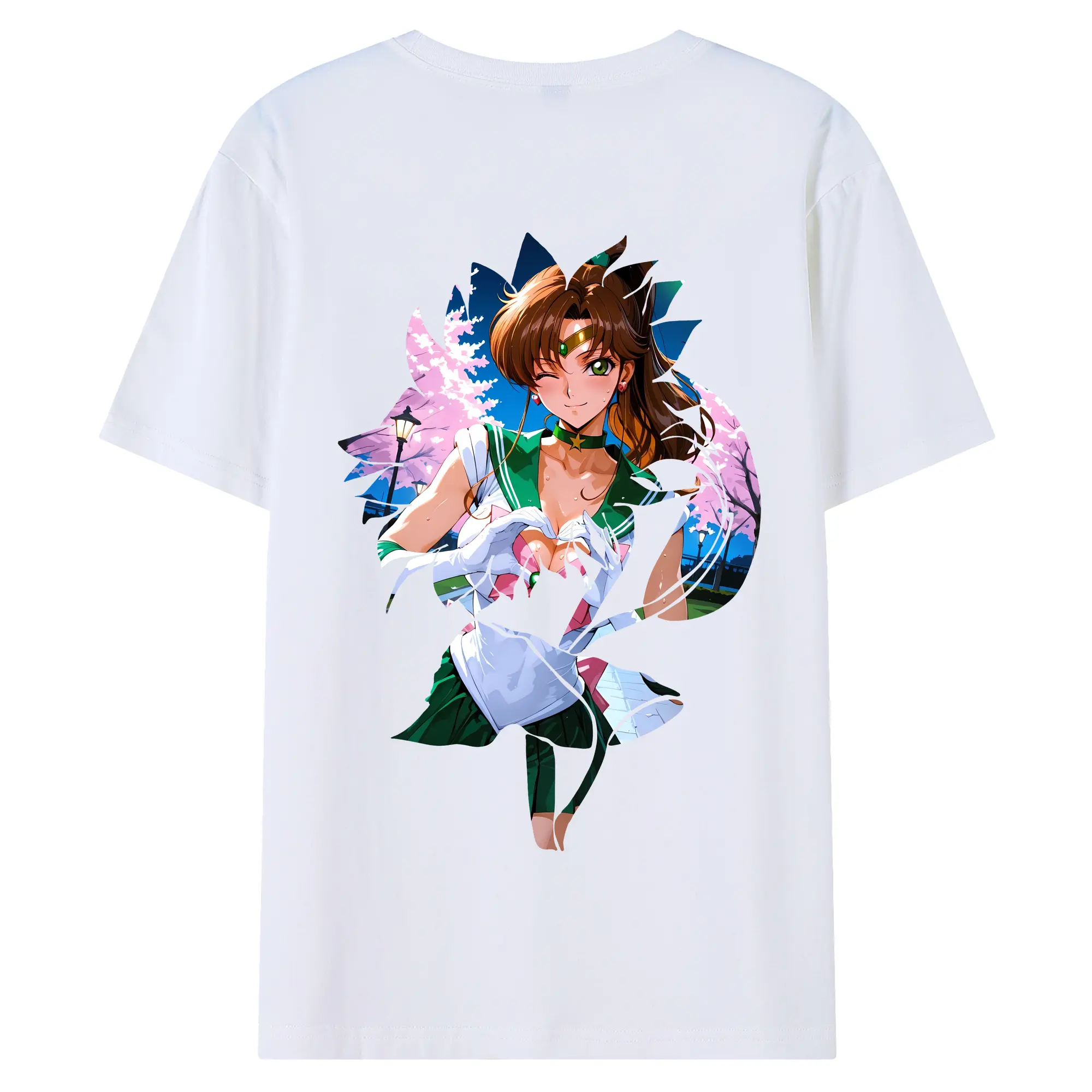 美少女戦士セーラームーン グッズ 木野 まこと - 綿100％ 半袖Tシャツ ・ バックプリント ・ 快適 通気性 ・ 日常使い 散歩 スポーツ用