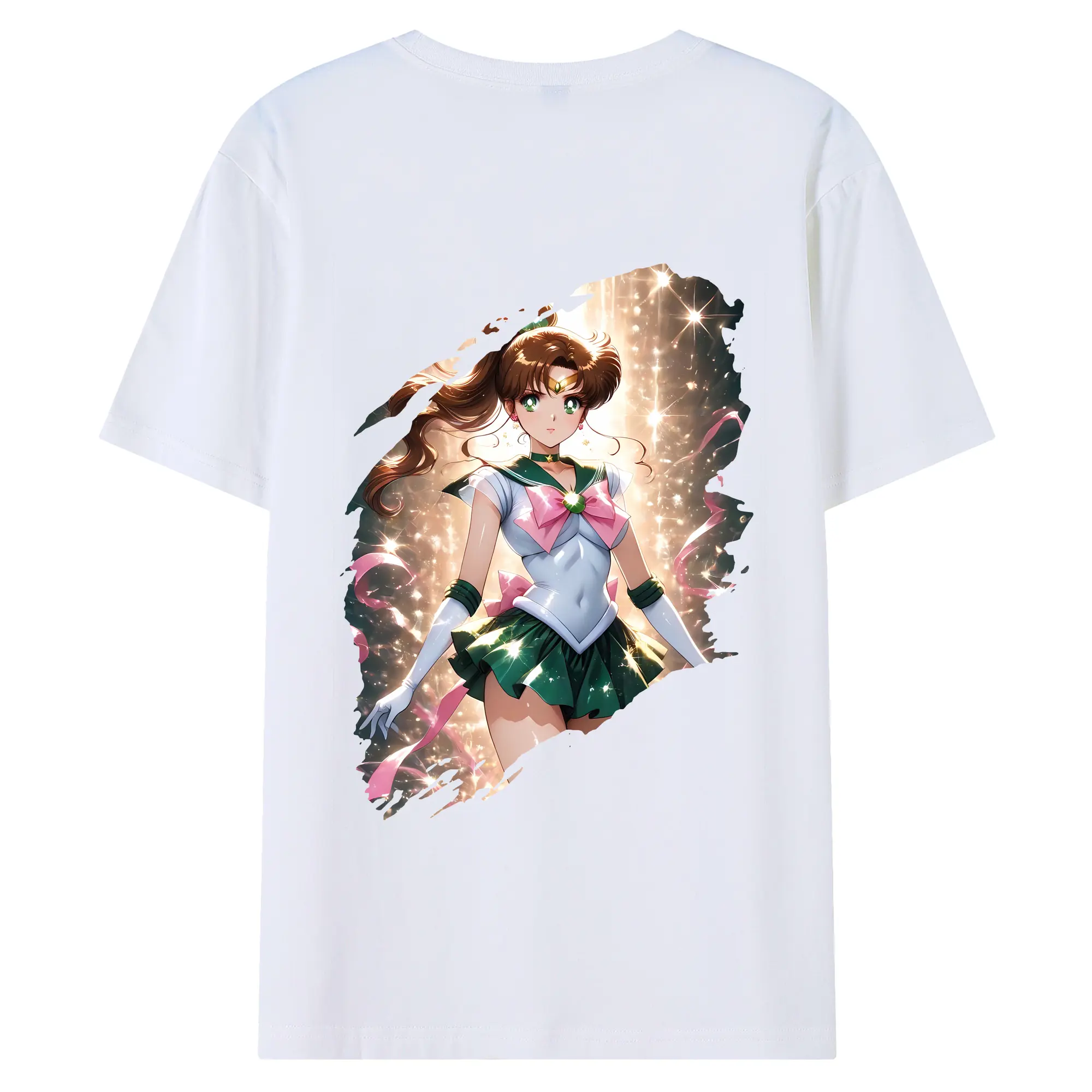 美少女戦士セーラームーン グッズ 木野 まこと - 綿100％ 半袖Tシャツ ・ バックプリント ・ 快適 通気性 ・ 日常使い 散歩 スポーツ用