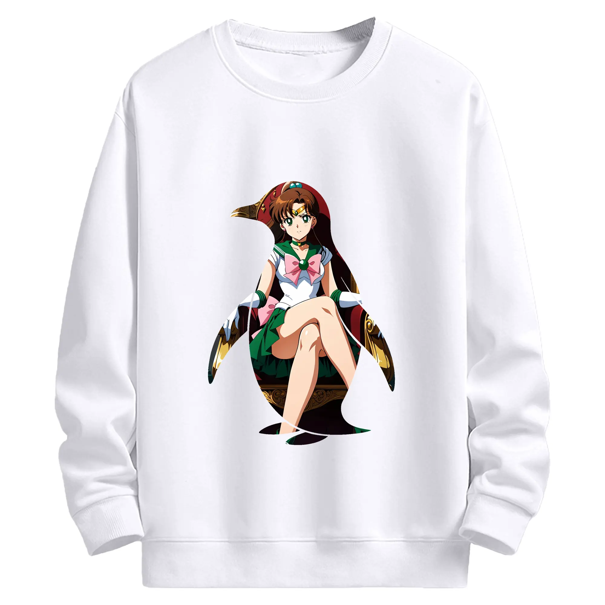 美少女戦士セーラームーン グッズ 木野 まこと - 高品質 クルーネック スウェット ・ コットン59％ ポリエステル41％ ・ ユニセックス 長袖 トレーナー ・ カジュアル デイリー スポーツ 散歩用