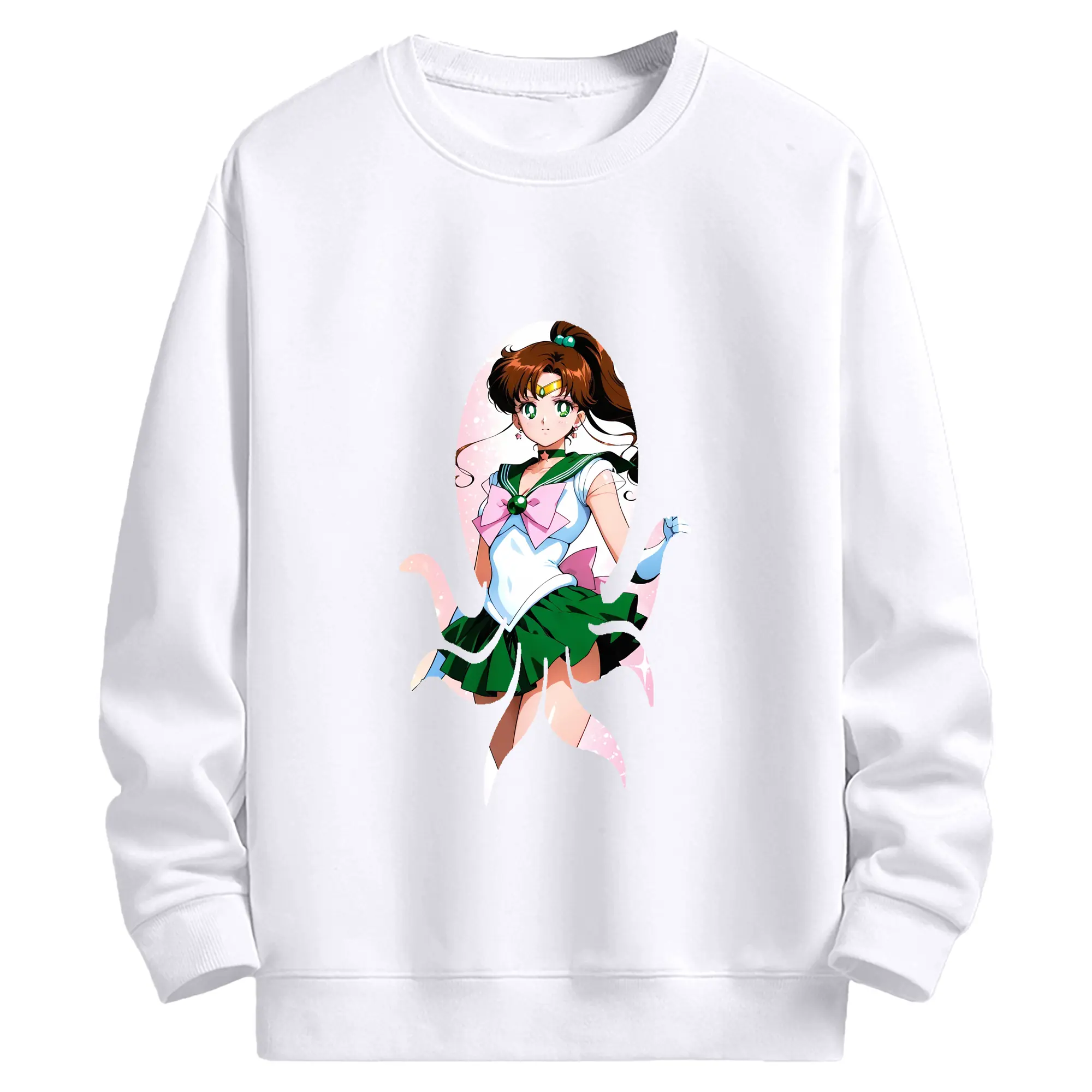 美少女戦士セーラームーン グッズ 木野 まこと - 高品質 クルーネック スウェット ・ コットン59％ ポリエステル41％ ・ ユニセックス 長袖 トレーナー ・ カジュアル デイリー スポーツ 散歩用