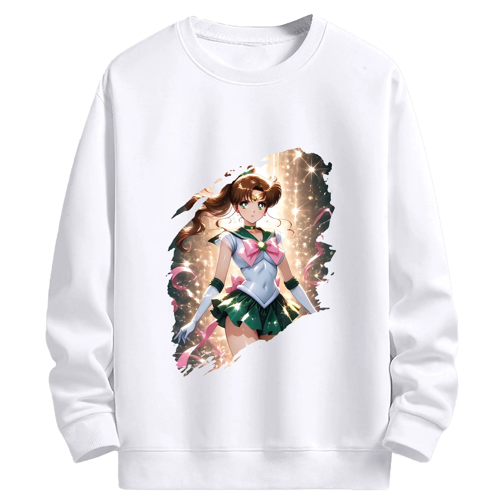 美少女戦士セーラームーン グッズ 木野 まこと - 高品質 クルーネック スウェット ・ コットン59％ ポリエステル41％ ・ ユニセックス 長袖 トレーナー ・ カジュアル デイリー スポーツ 散歩用