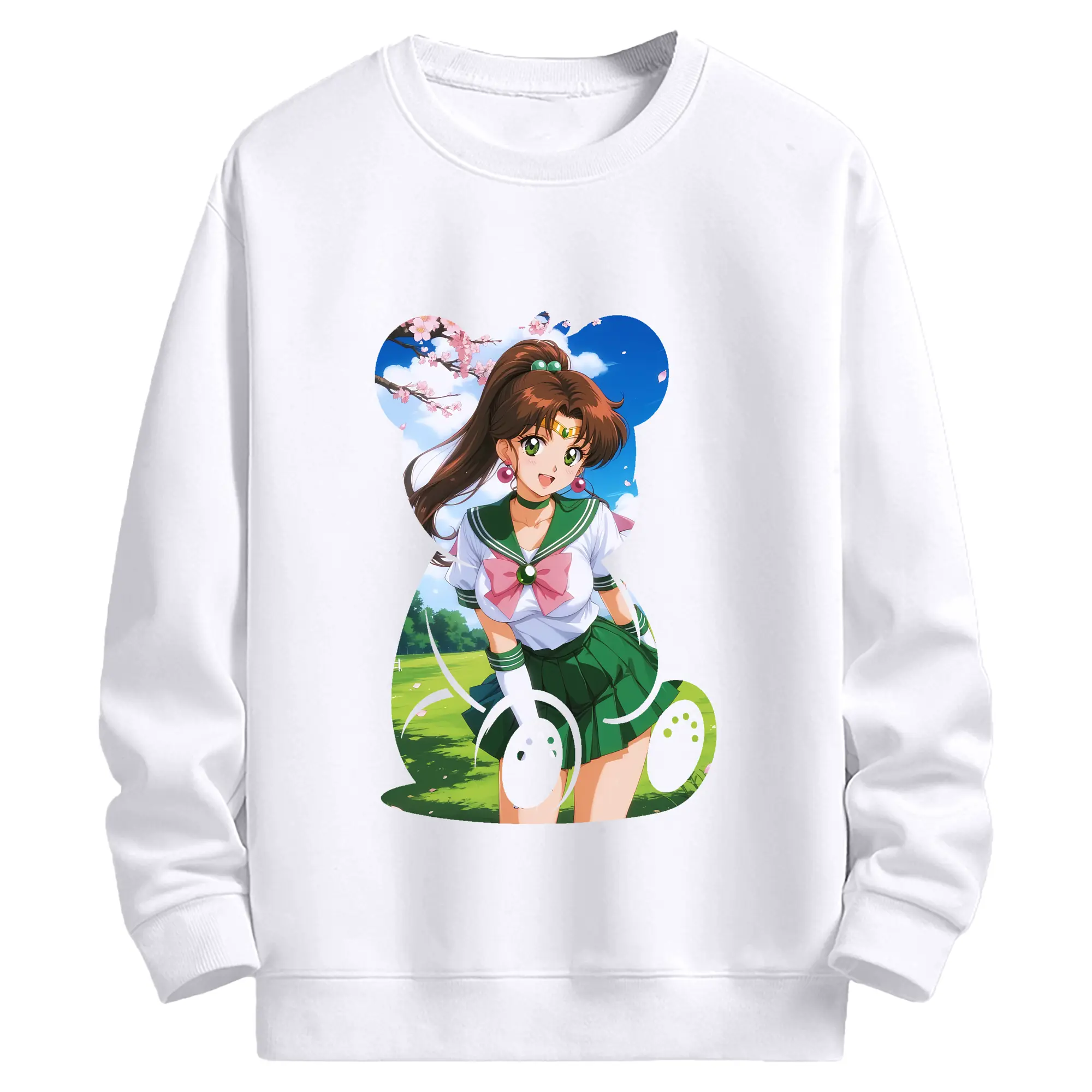 美少女戦士セーラームーン グッズ 木野 まこと - 高品質 クルーネック スウェット ・ コットン59％ ポリエステル41％ ・ ユニセックス 長袖 トレーナー ・ カジュアル デイリー スポーツ 散歩用