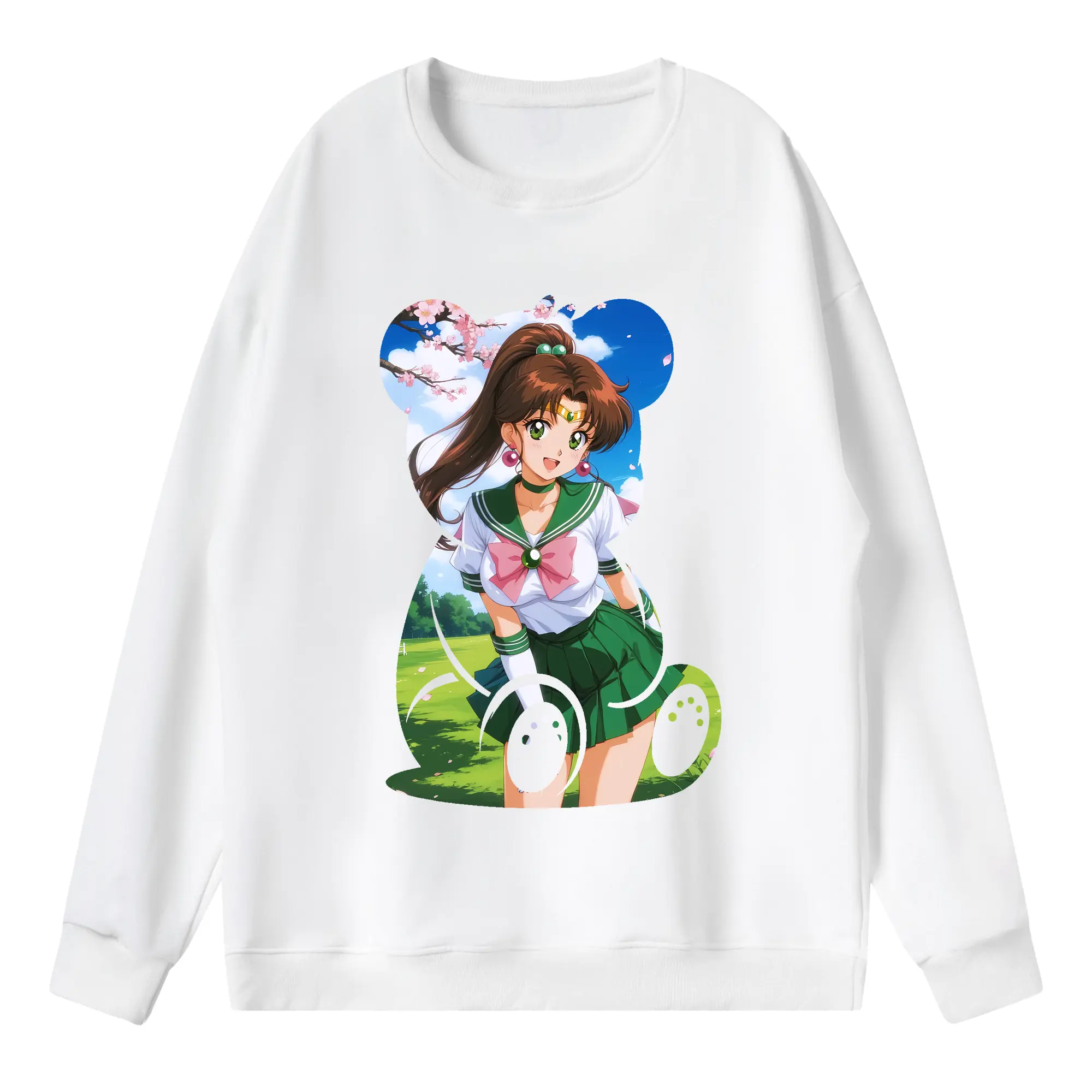 美少女戦士セーラームーン グッズ 木野 まこと - 薄手 クルーネック スウェット 裏毛260g · ポリエステル 春秋向け カジュアル 男女兼用 · トレーナー デイリー スポーツ 散歩に最適