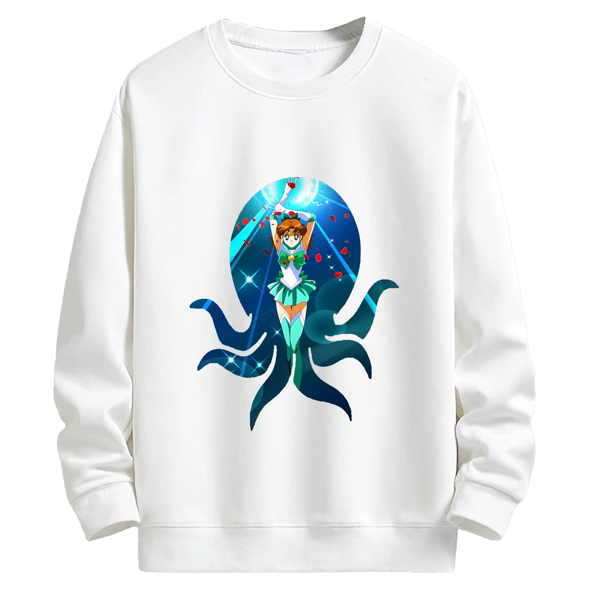 美少女戦士セーラームーン グッズ 木野 まこと - キッズ クルーネックスウェットシャツ ・ フロントプリント ・ 綿80％ ポリエステル20％ ・ 快適 通学 スポーツ 日常使い お散歩用