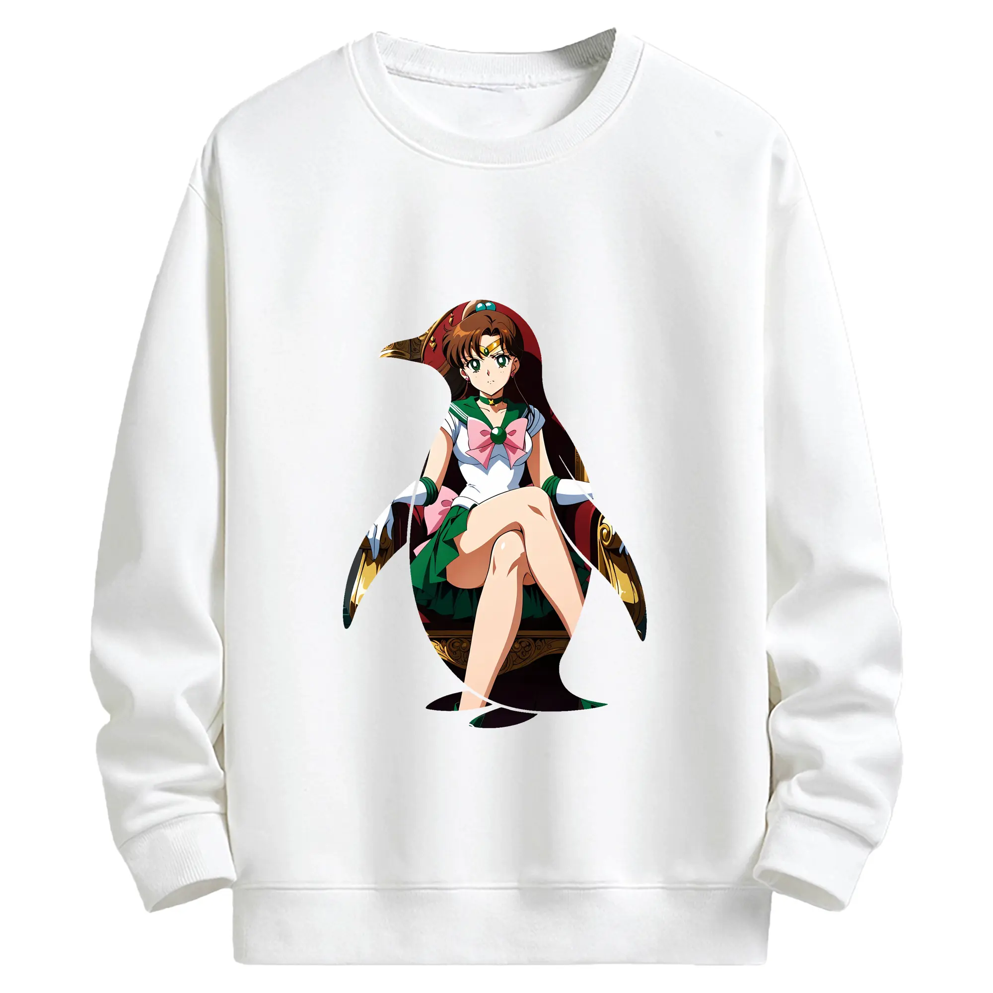 美少女戦士セーラームーン グッズ 木野 まこと - キッズ クルーネックスウェットシャツ ・ フロントプリント ・ 綿80％ ポリエステル20％ ・ 快適 通学 スポーツ 日常使い お散歩用