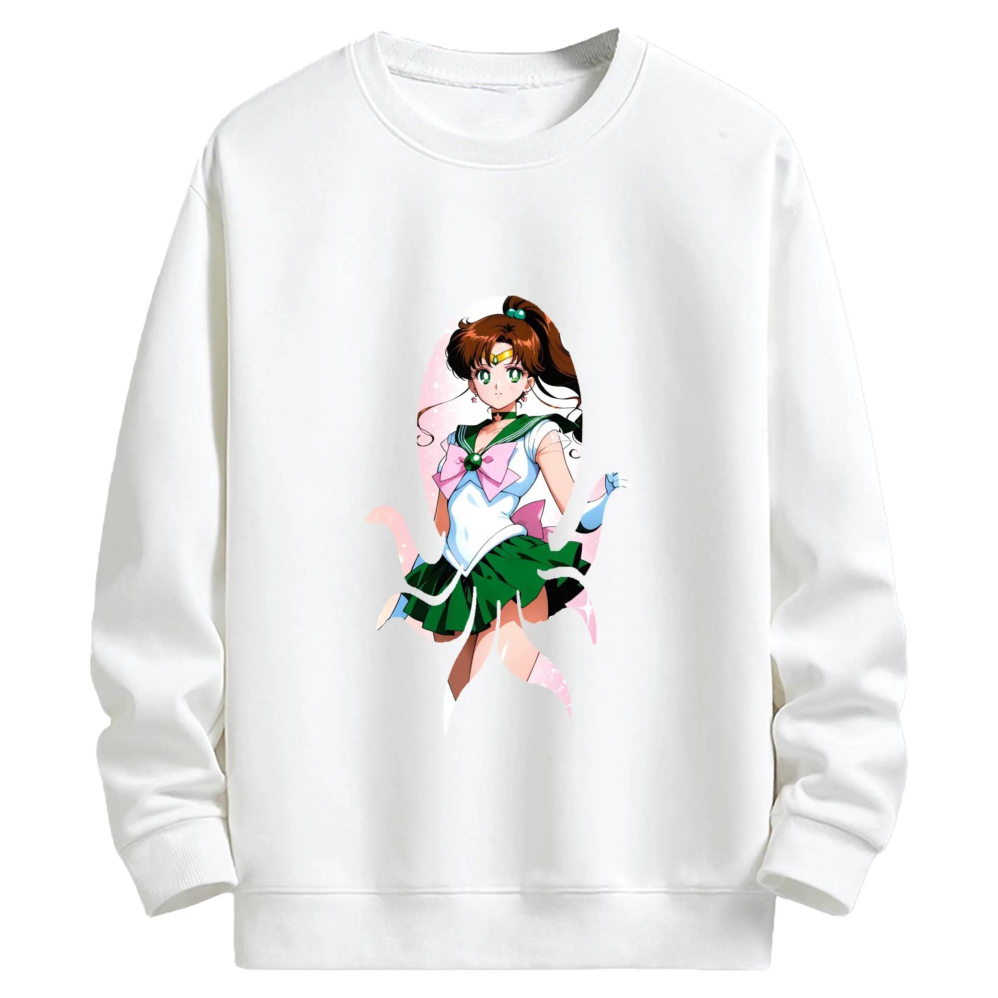 美少女戦士セーラームーン グッズ 木野 まこと - キッズ クルーネックスウェットシャツ ・ フロントプリント ・ 綿80％ ポリエステル20％ ・ 快適 通学 スポーツ 日常使い お散歩用