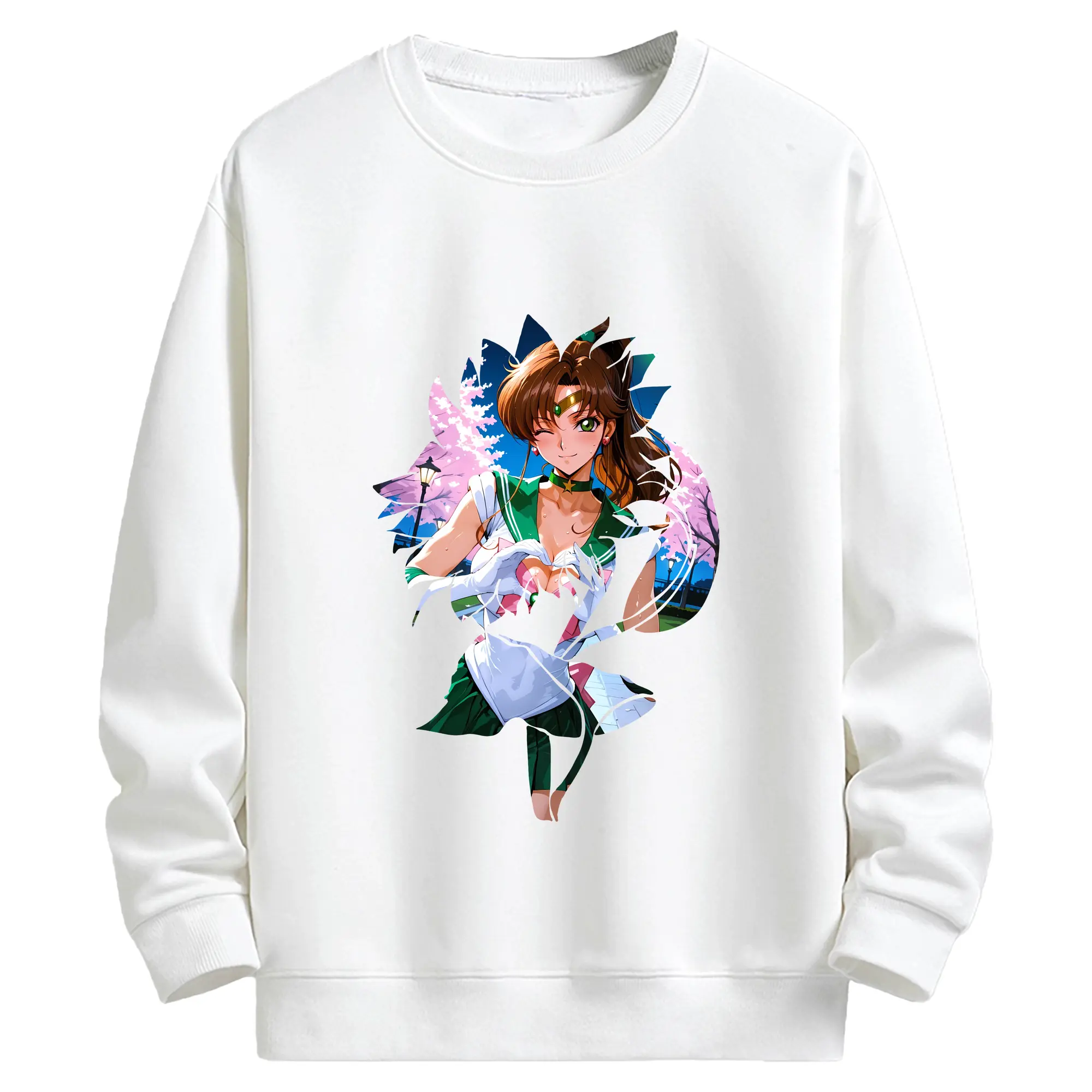 美少女戦士セーラームーン グッズ 木野 まこと - キッズ クルーネックスウェットシャツ ・ フロントプリント ・ 綿80％ ポリエステル20％ ・ 快適 通学 スポーツ 日常使い お散歩用