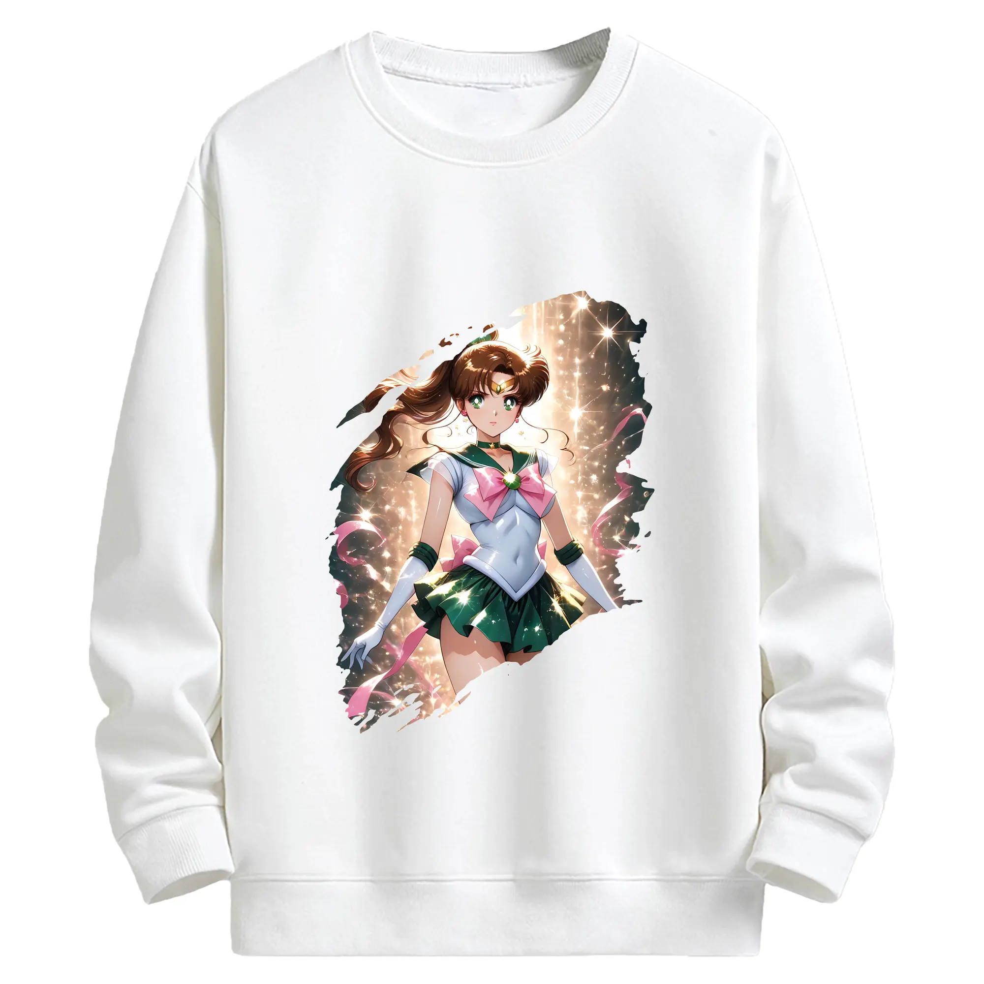 美少女戦士セーラームーン グッズ 木野 まこと - キッズ クルーネックスウェットシャツ ・ フロントプリント ・ 綿80％ ポリエステル20％ ・ 快適 通学 スポーツ 日常使い お散歩用