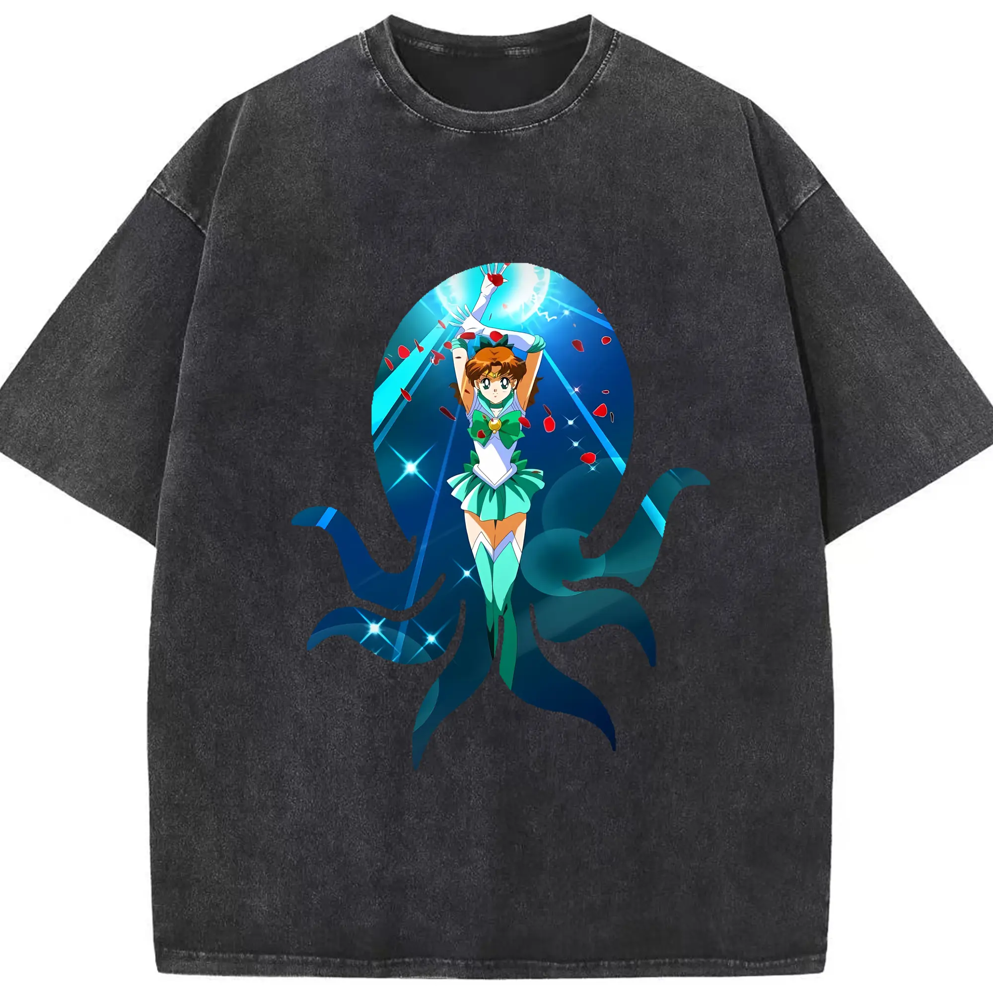 美少女戦士セーラームーン グッズ 木野 まこと - 綿100％ ヴィンテージ風 半袖Tシャツ ・ フロントプリント ・ 柔らか肌触り ・ 通気性 快適 ・ スポーツ カジュアル 外出用