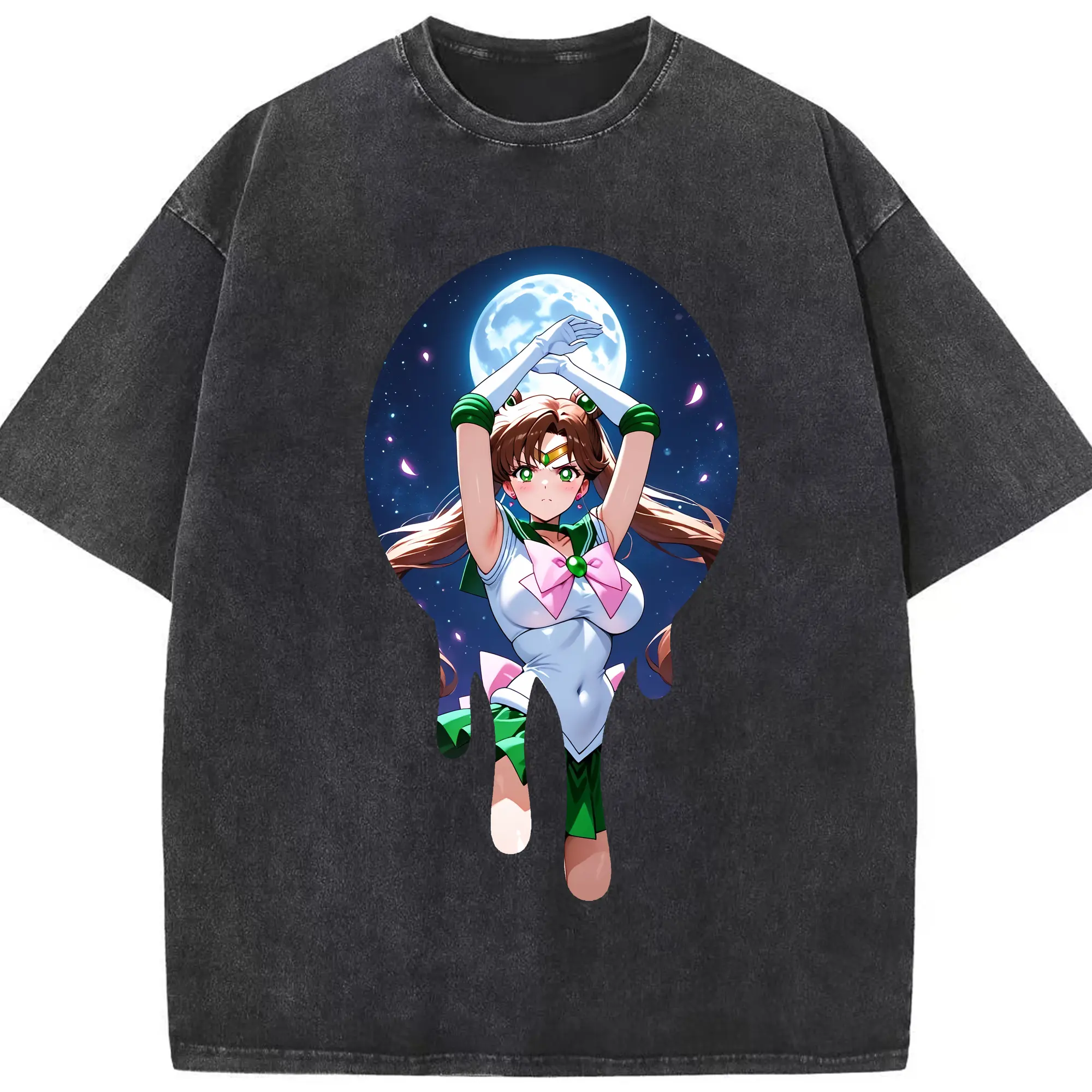 美少女戦士セーラームーン グッズ 木野 まこと - 綿100％ ヴィンテージ風 半袖Tシャツ ・ フロントプリント ・ 柔らか肌触り ・ 通気性 快適 ・ スポーツ カジュアル 外出用