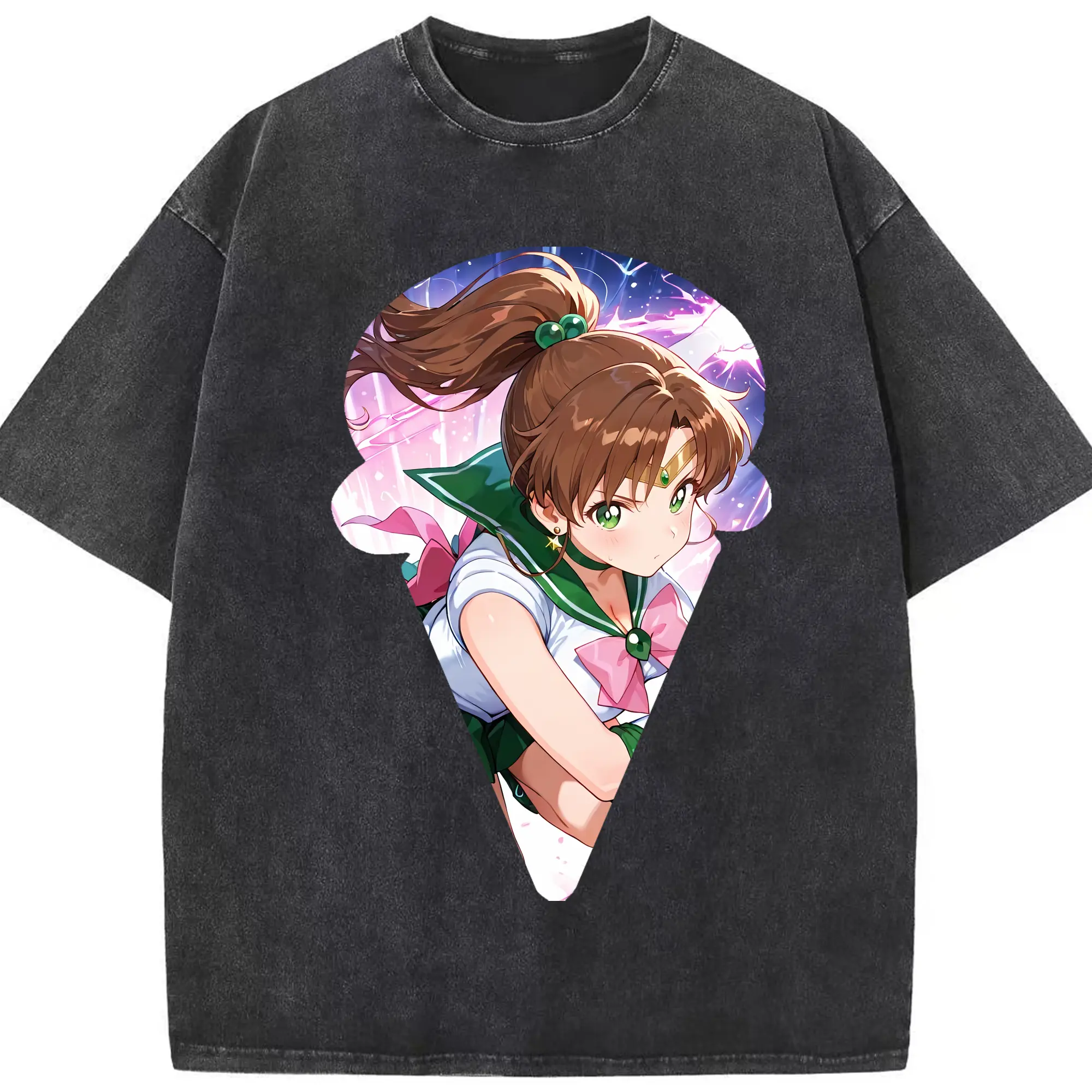 美少女戦士セーラームーン グッズ 木野 まこと - 綿100％ ヴィンテージ風 半袖Tシャツ ・ フロントプリント ・ 柔らか肌触り ・ 通気性 快適 ・ スポーツ カジュアル 外出用