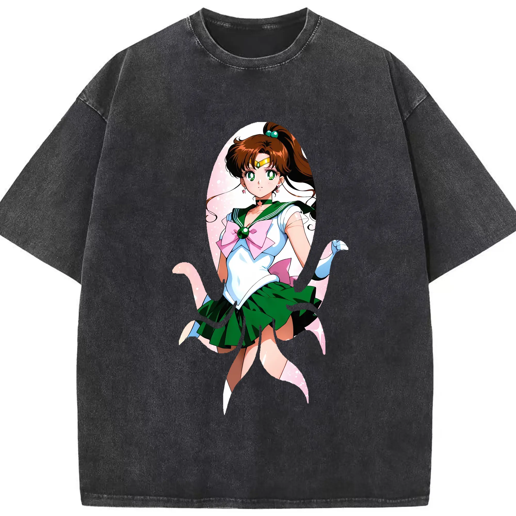 美少女戦士セーラームーン グッズ 木野 まこと - 綿100％ ヴィンテージ風 半袖Tシャツ ・ フロントプリント ・ 柔らか肌触り ・ 通気性 快適 ・ スポーツ カジュアル 外出用