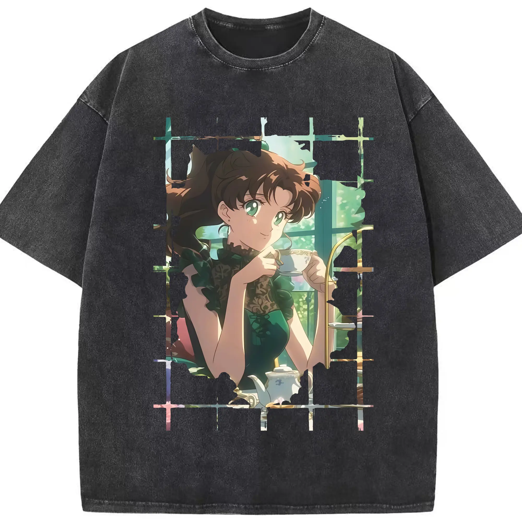 美少女戦士セーラームーン グッズ 木野 まこと - 綿100％ ヴィンテージ風 半袖Tシャツ ・ フロントプリント ・ 柔らか肌触り ・ 通気性 快適 ・ スポーツ カジュアル 外出用