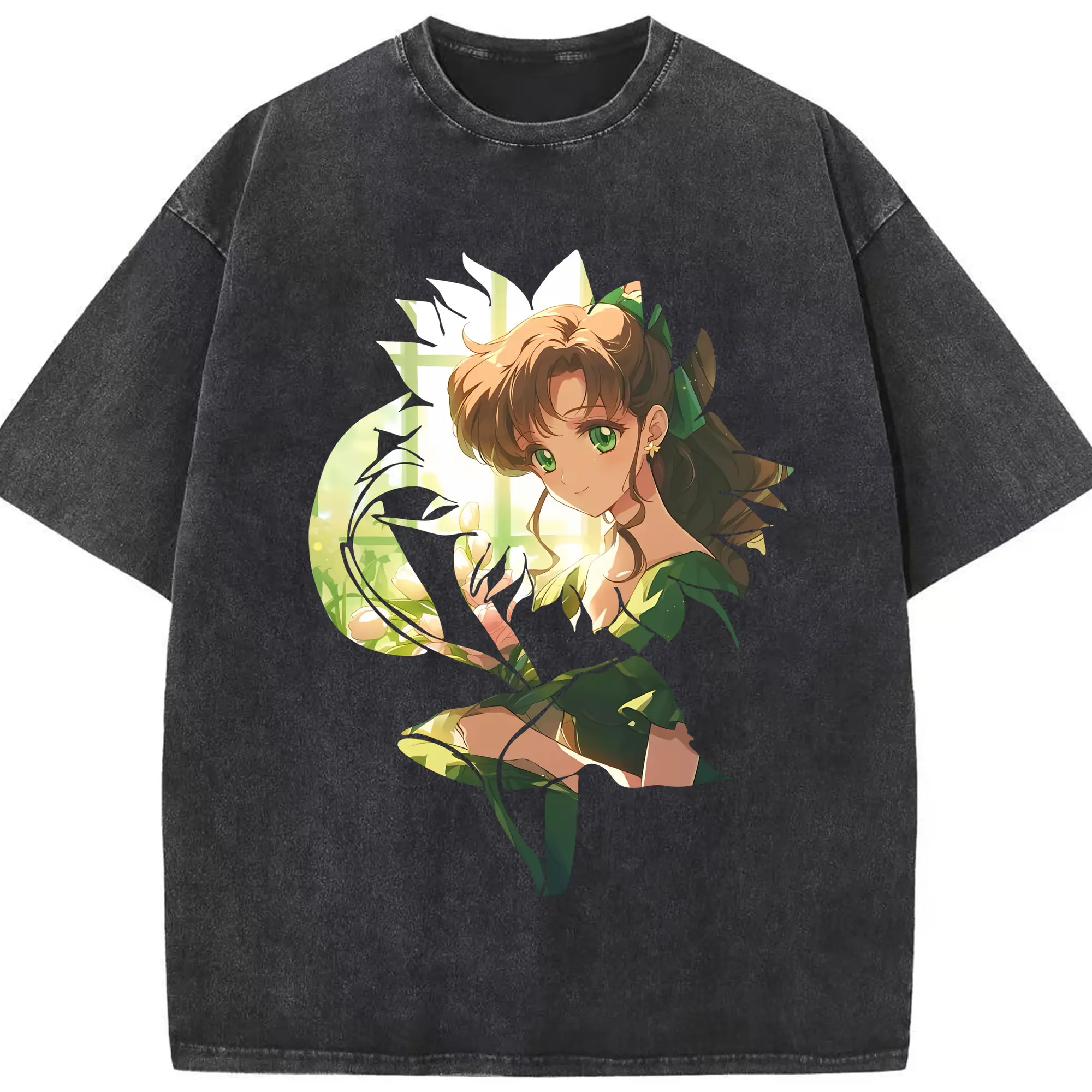 美少女戦士セーラームーン グッズ 木野 まこと - 綿100％ ヴィンテージ風 半袖Tシャツ ・ フロントプリント ・ 柔らか肌触り ・ 通気性 快適 ・ スポーツ カジュアル 外出用