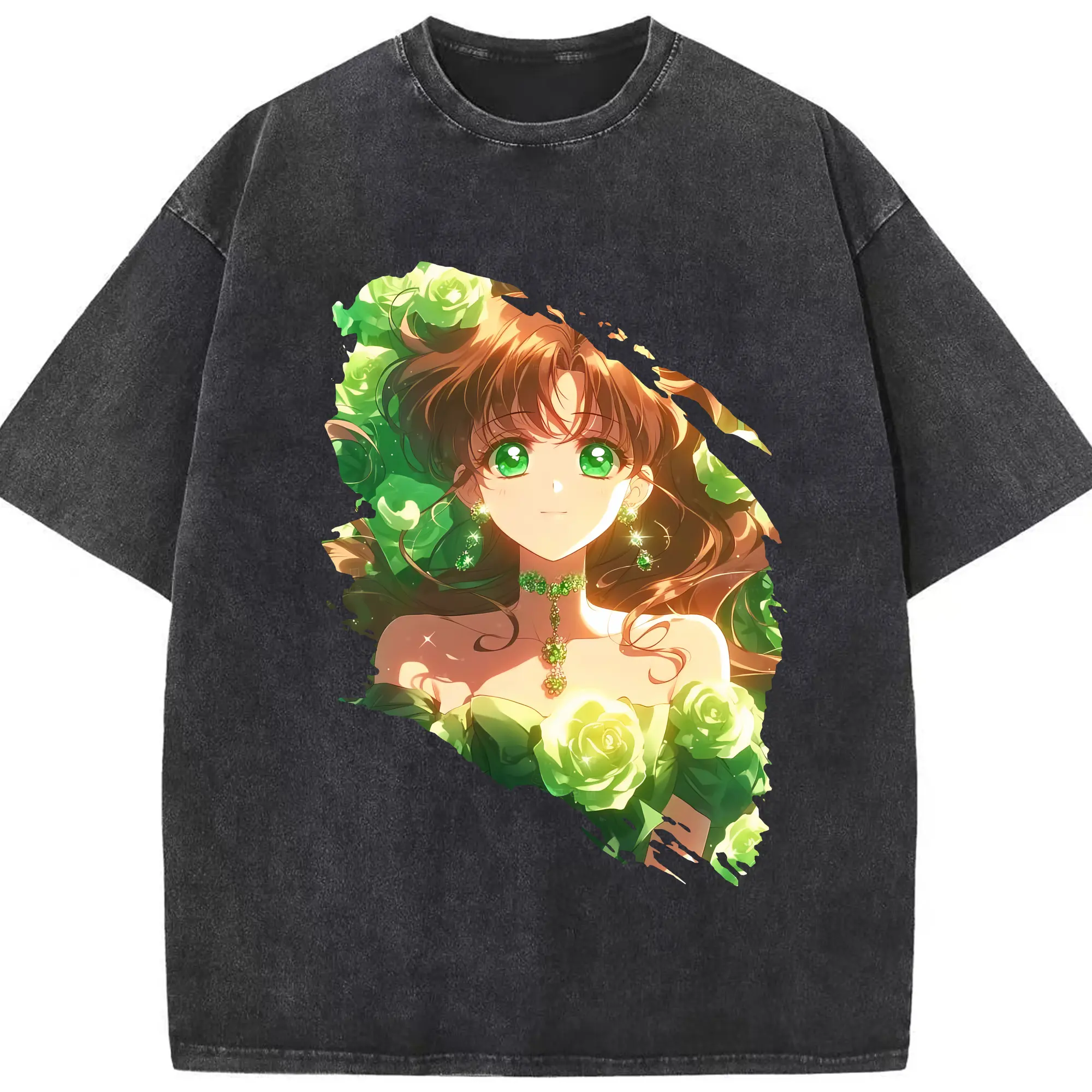 美少女戦士セーラームーン グッズ 木野 まこと - 綿100％ ヴィンテージ風 半袖Tシャツ ・ フロントプリント ・ 柔らか肌触り ・ 通気性 快適 ・ スポーツ カジュアル 外出用