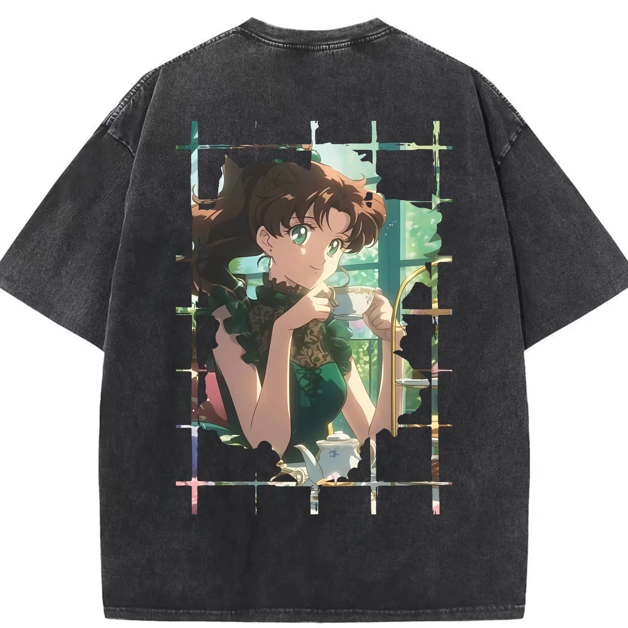 美少女戦士セーラームーン グッズ 木野 まこと - 綿100％ ヴィンテージ風 半袖Tシャツ ・ 背面プリント ・ 柔らか肌触り ・ 通気性 快適 ・ スポーツ カジュアル 外出用