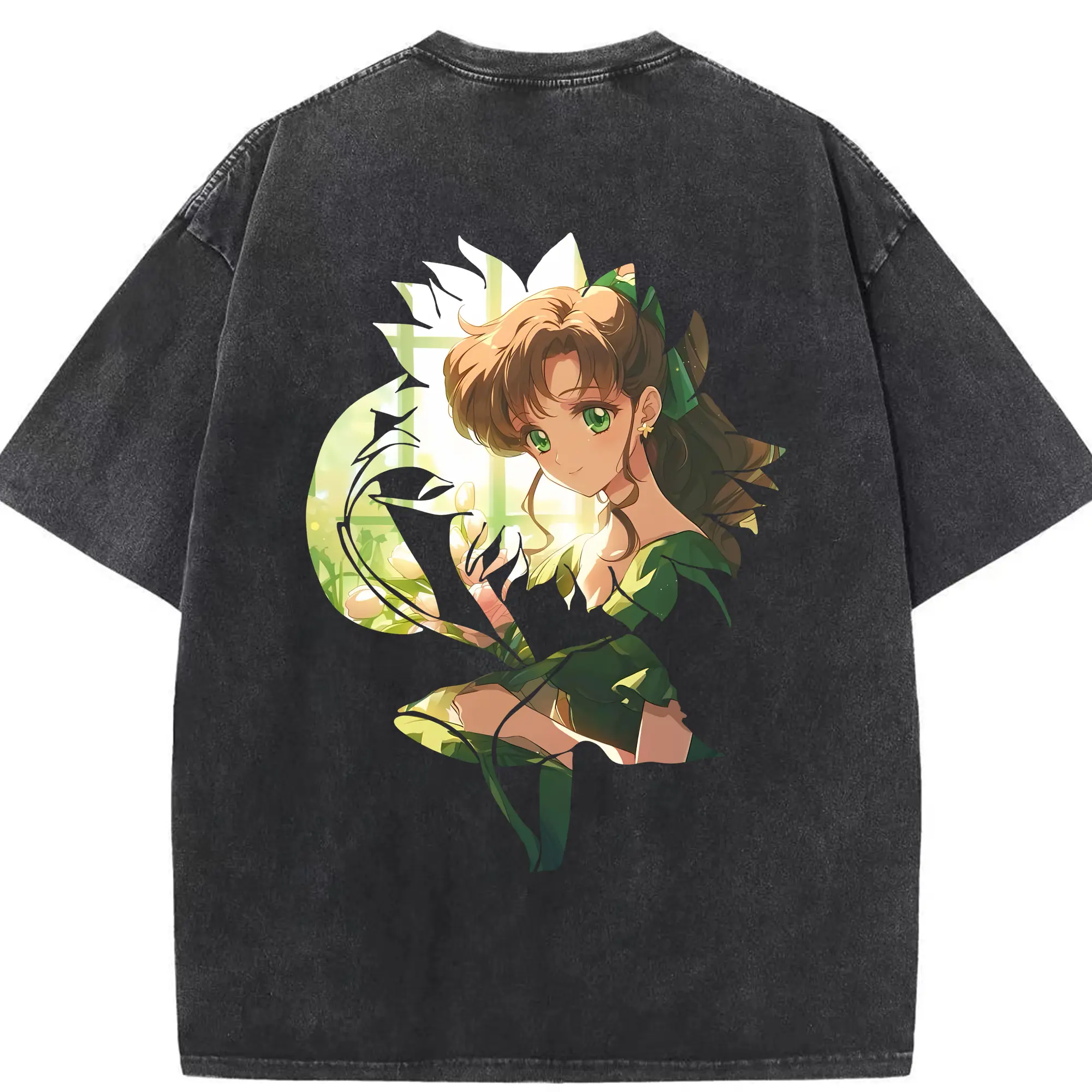 美少女戦士セーラームーン グッズ 木野 まこと - 綿100％ ヴィンテージ風 半袖Tシャツ ・ 背面プリント ・ 柔らか肌触り ・ 通気性 快適 ・ スポーツ カジュアル 外出用
