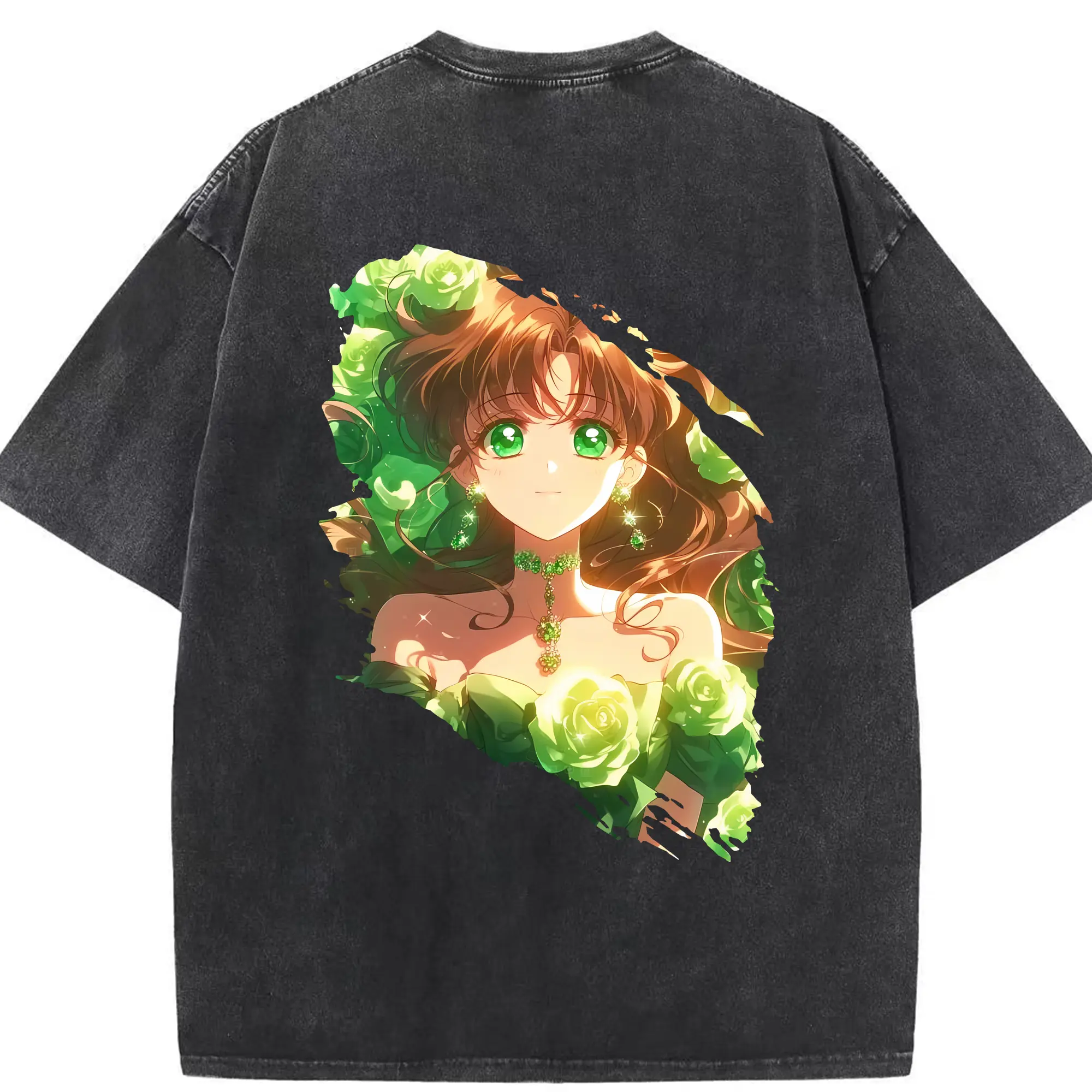 美少女戦士セーラームーン グッズ 木野 まこと - 綿100％ ヴィンテージ風 半袖Tシャツ ・ 背面プリント ・ 柔らか肌触り ・ 通気性 快適 ・ スポーツ カジュアル 外出用