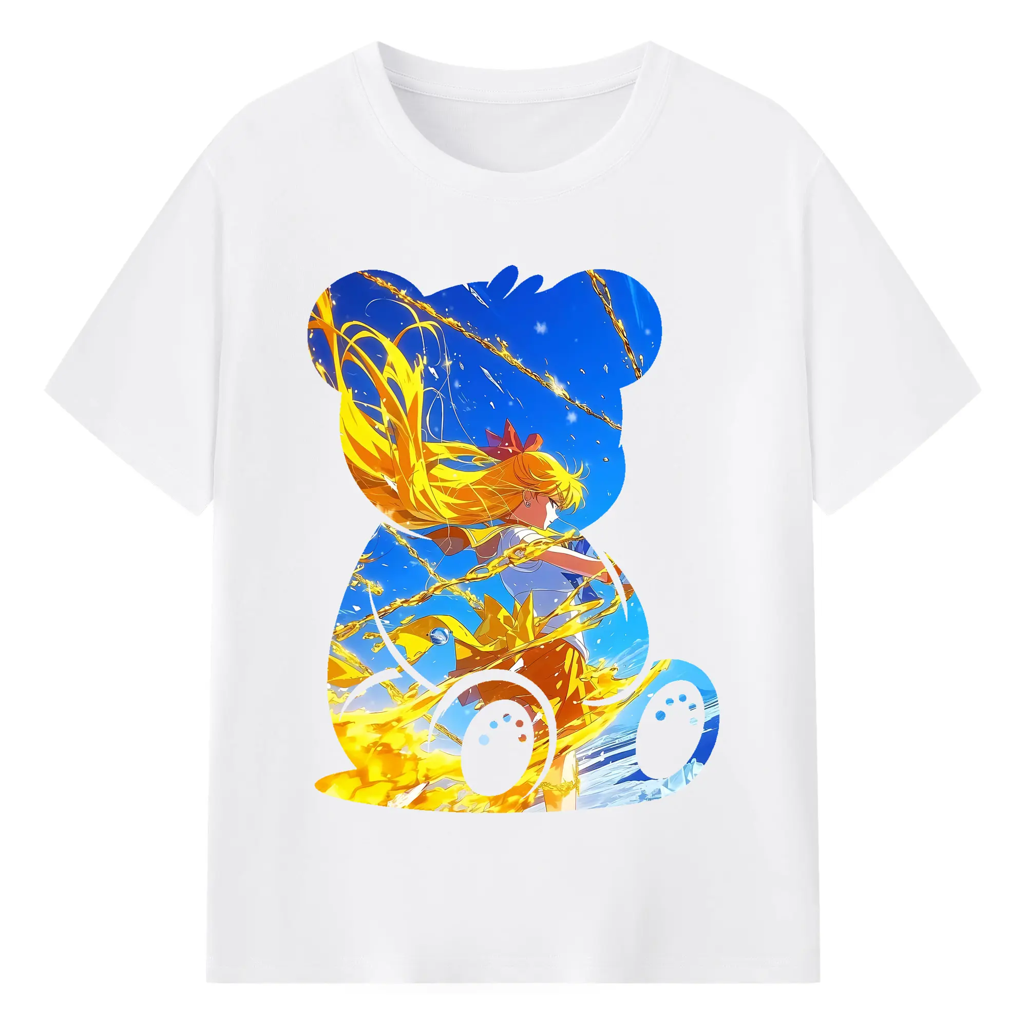 美少女戦士セーラームーン グッズ 愛野 美奈子 - 綿100％ 半袖Tシャツ ・ フロントプリント ・ 快適 通気性 ・ 日常使い 散歩 スポーツ用