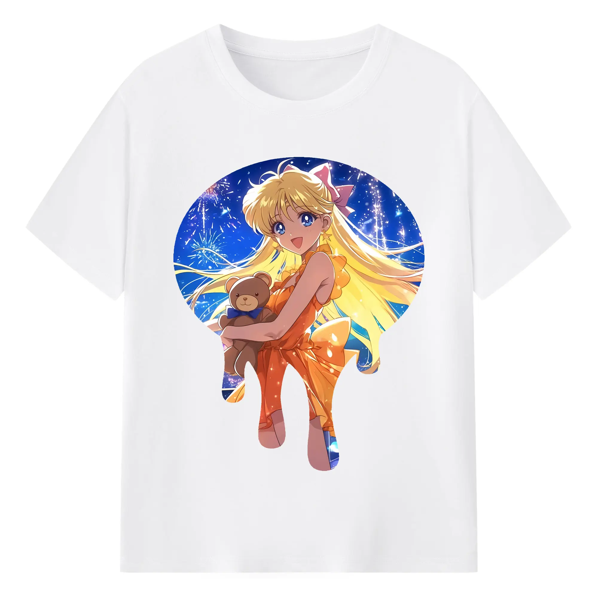 美少女戦士セーラームーン グッズ 愛野 美奈子 - 綿100％ 半袖Tシャツ ・ フロントプリント ・ 快適 通気性 ・ 日常使い 散歩 スポーツ用