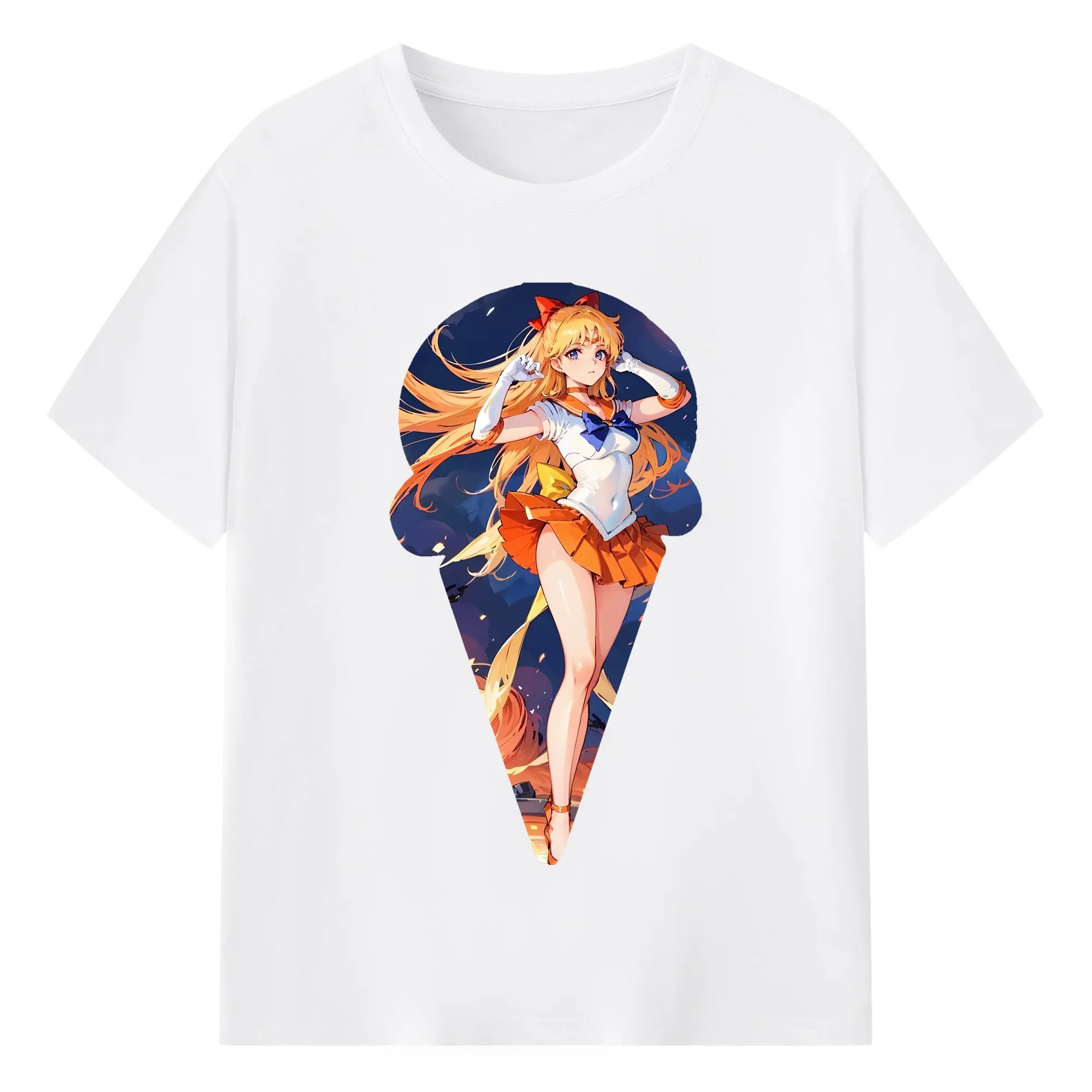 美少女戦士セーラームーン グッズ 愛野 美奈子 - 綿100％ 半袖Tシャツ ・ フロントプリント ・ 快適 通気性 ・ 日常使い 散歩 スポーツ用