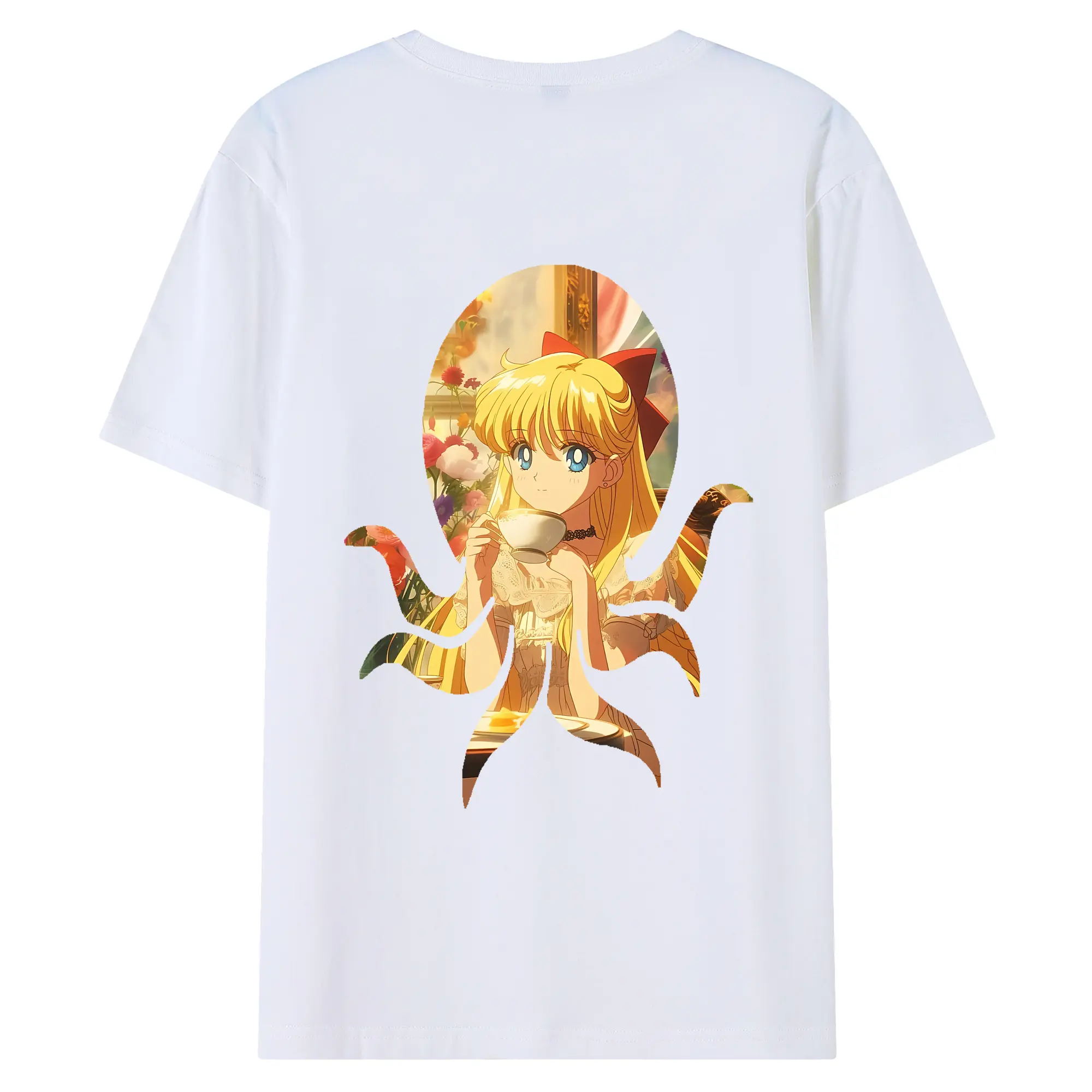 美少女戦士セーラームーン グッズ 愛野 美奈子 - 綿100％ 半袖Tシャツ ・ バックプリント ・ 快適 通気性 ・ 日常使い 散歩 スポーツ用