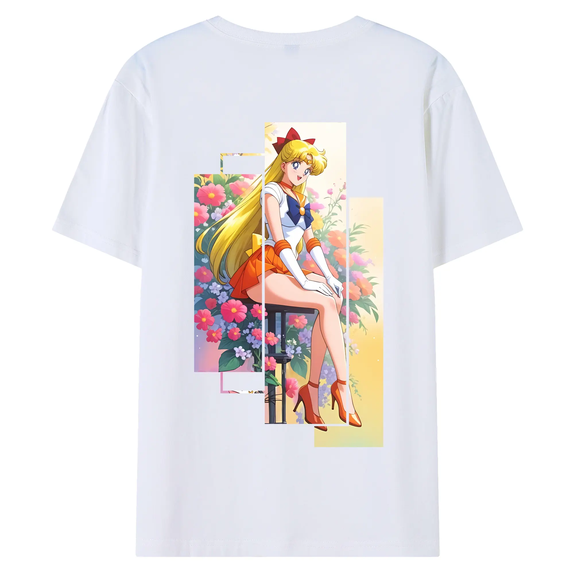 美少女戦士セーラームーン グッズ 愛野 美奈子 - 綿100％ 半袖Tシャツ ・ バックプリント ・ 快適 通気性 ・ 日常使い 散歩 スポーツ用
