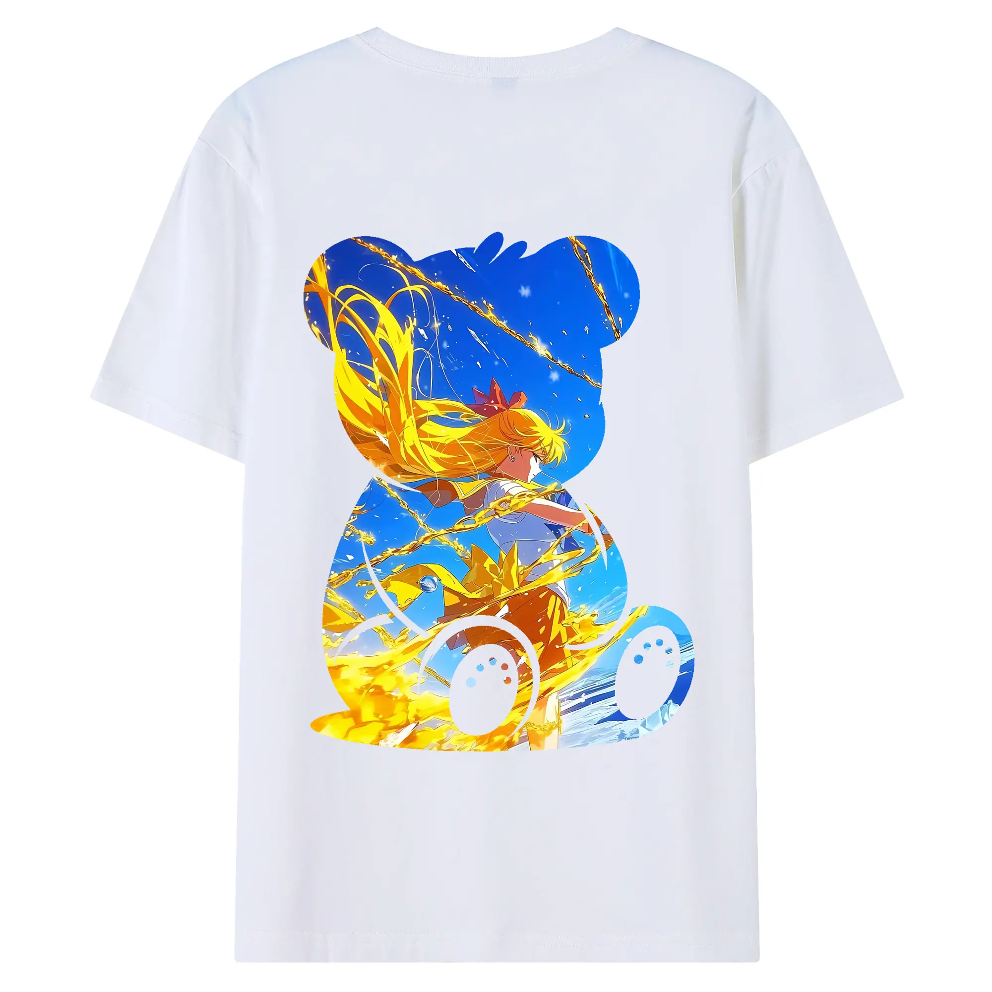 美少女戦士セーラームーン グッズ 愛野 美奈子 - 綿100％ 半袖Tシャツ ・ バックプリント ・ 快適 通気性 ・ 日常使い 散歩 スポーツ用