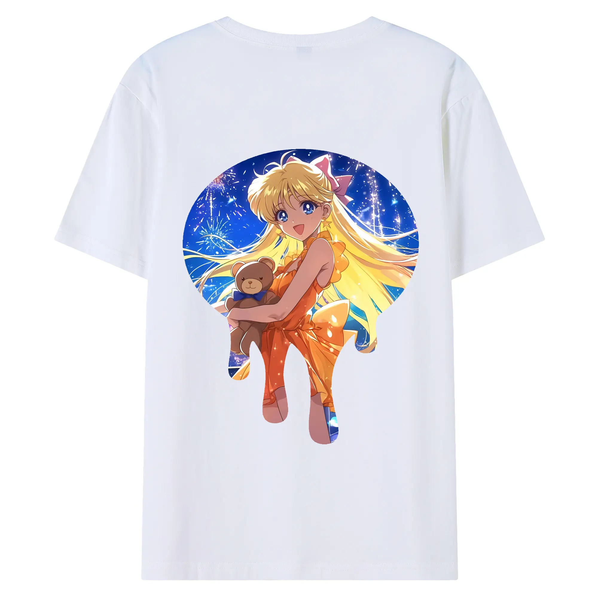 美少女戦士セーラームーン グッズ 愛野 美奈子 - 綿100％ 半袖Tシャツ ・ バックプリント ・ 快適 通気性 ・ 日常使い 散歩 スポーツ用