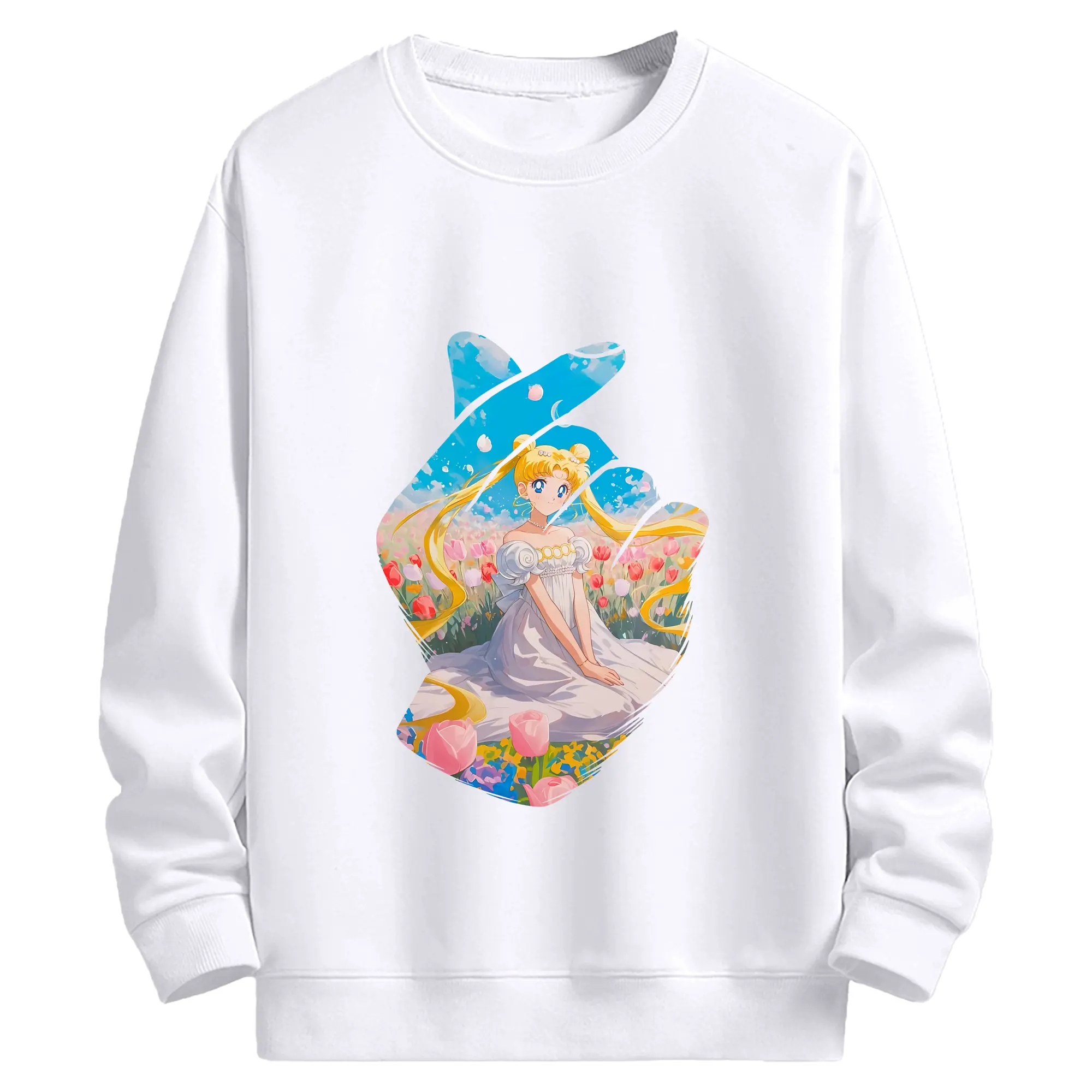美少女戦士セーラームーン グッズ 愛野 美奈子 - 高品質 クルーネック スウェット ・ コットン59％ ポリエステル41％ ・ ユニセックス 長袖 トレーナー ・ カジュアル デイリー スポーツ 散歩用