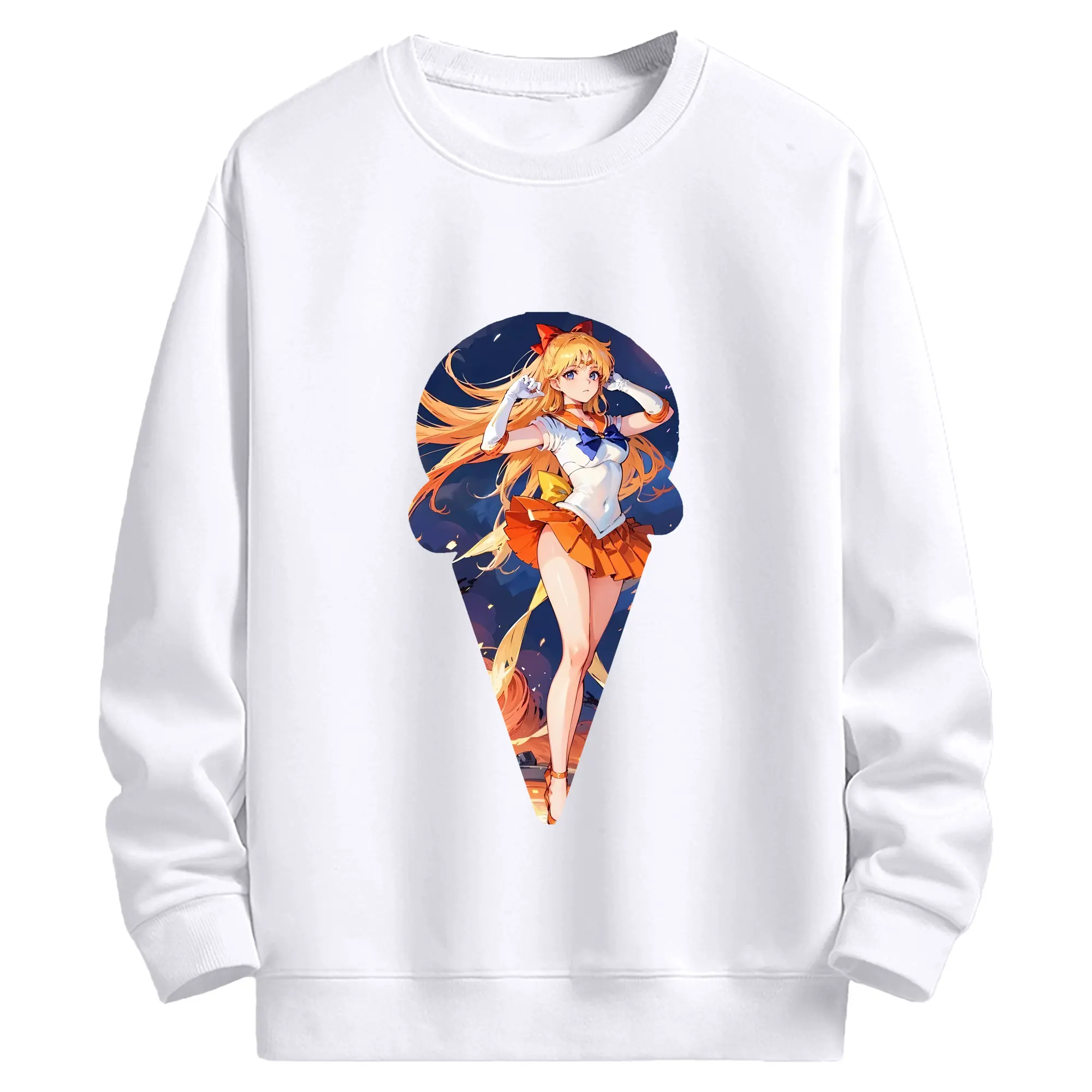 美少女戦士セーラームーン グッズ 愛野 美奈子 - 高品質 クルーネック スウェット ・ コットン59％ ポリエステル41％ ・ ユニセックス 長袖 トレーナー ・ カジュアル デイリー スポーツ 散歩用