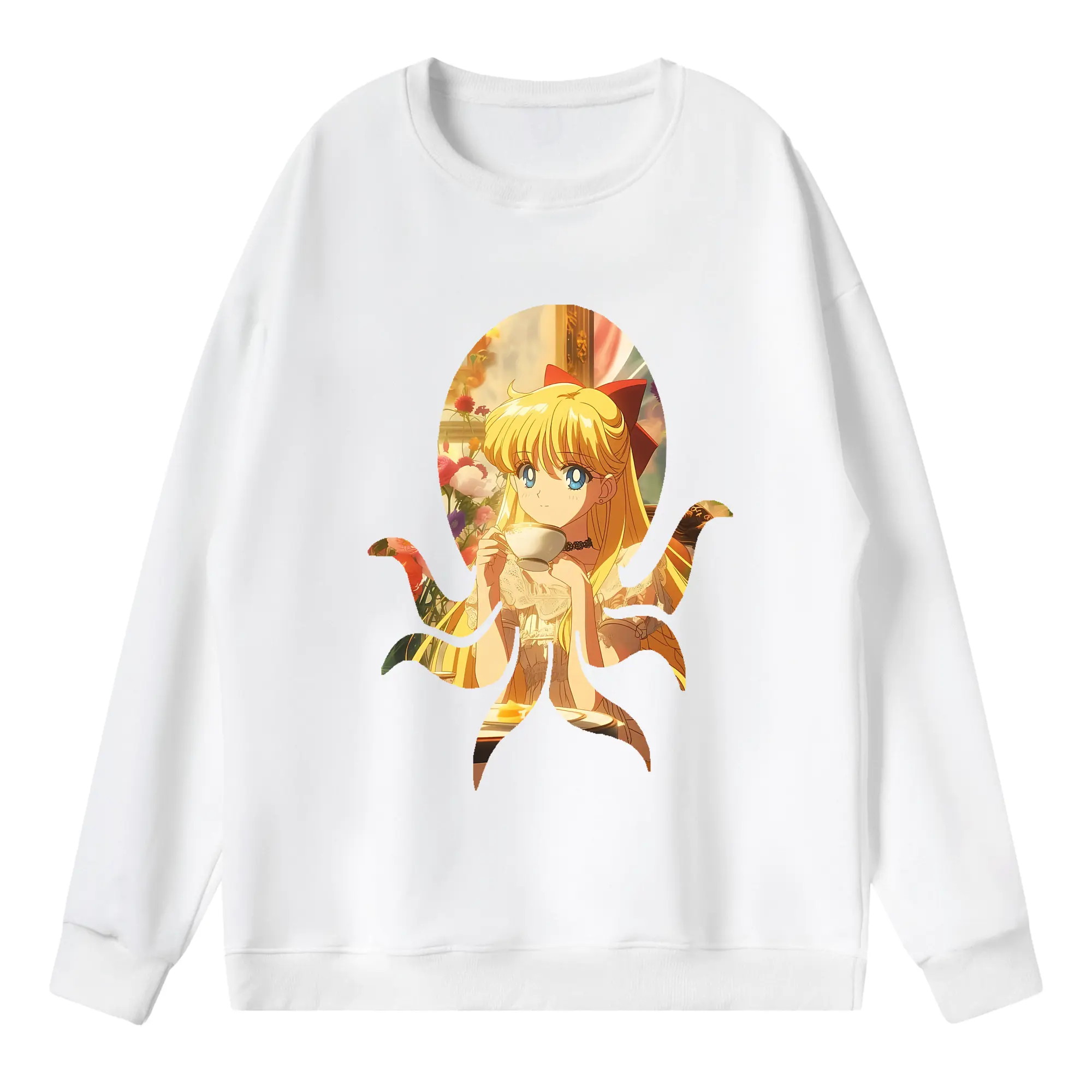 美少女戦士セーラームーン グッズ 愛野 美奈子 - 薄手 クルーネック スウェット 裏毛260g · ポリエステル 春秋向け カジュアル 男女兼用 · トレーナー デイリー スポーツ 散歩に最適