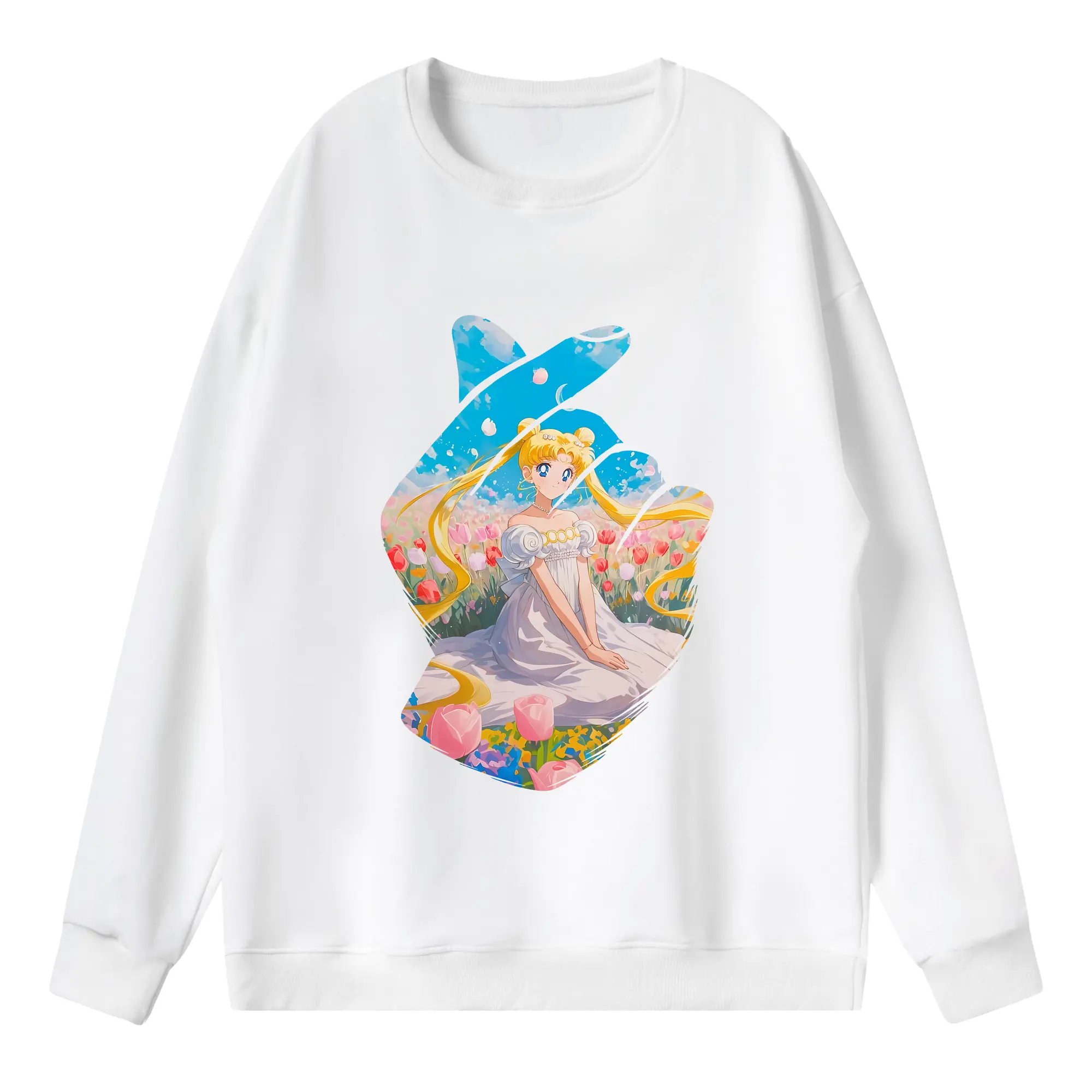 美少女戦士セーラームーン グッズ 愛野 美奈子 - 薄手 クルーネック スウェット 裏毛260g · ポリエステル 春秋向け カジュアル 男女兼用 · トレーナー デイリー スポーツ 散歩に最適