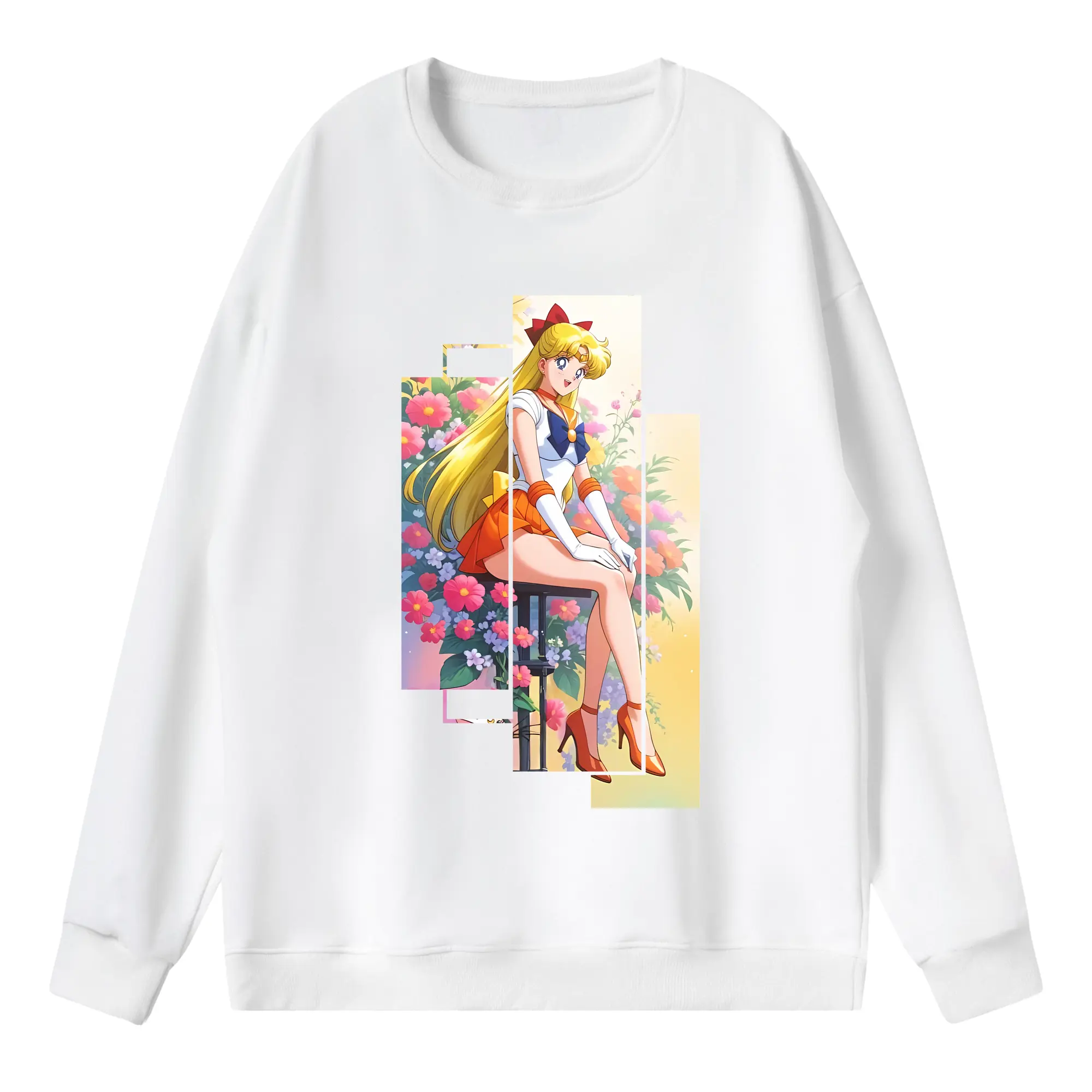 美少女戦士セーラームーン グッズ 愛野 美奈子 - 薄手 クルーネック スウェット 裏毛260g · ポリエステル 春秋向け カジュアル 男女兼用 · トレーナー デイリー スポーツ 散歩に最適