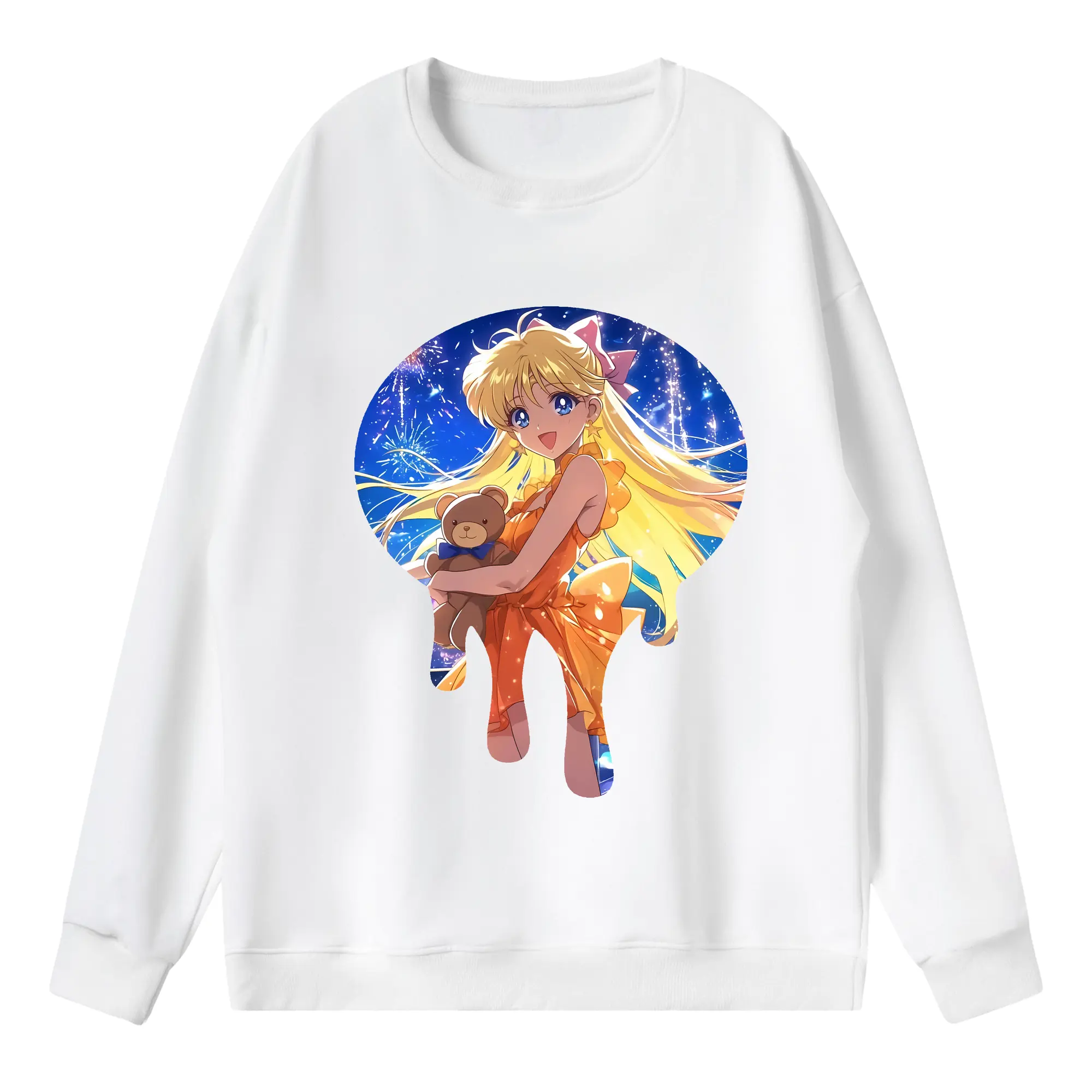 美少女戦士セーラームーン グッズ 愛野 美奈子 - 薄手 クルーネック スウェット 裏毛260g · ポリエステル 春秋向け カジュアル 男女兼用 · トレーナー デイリー スポーツ 散歩に最適
